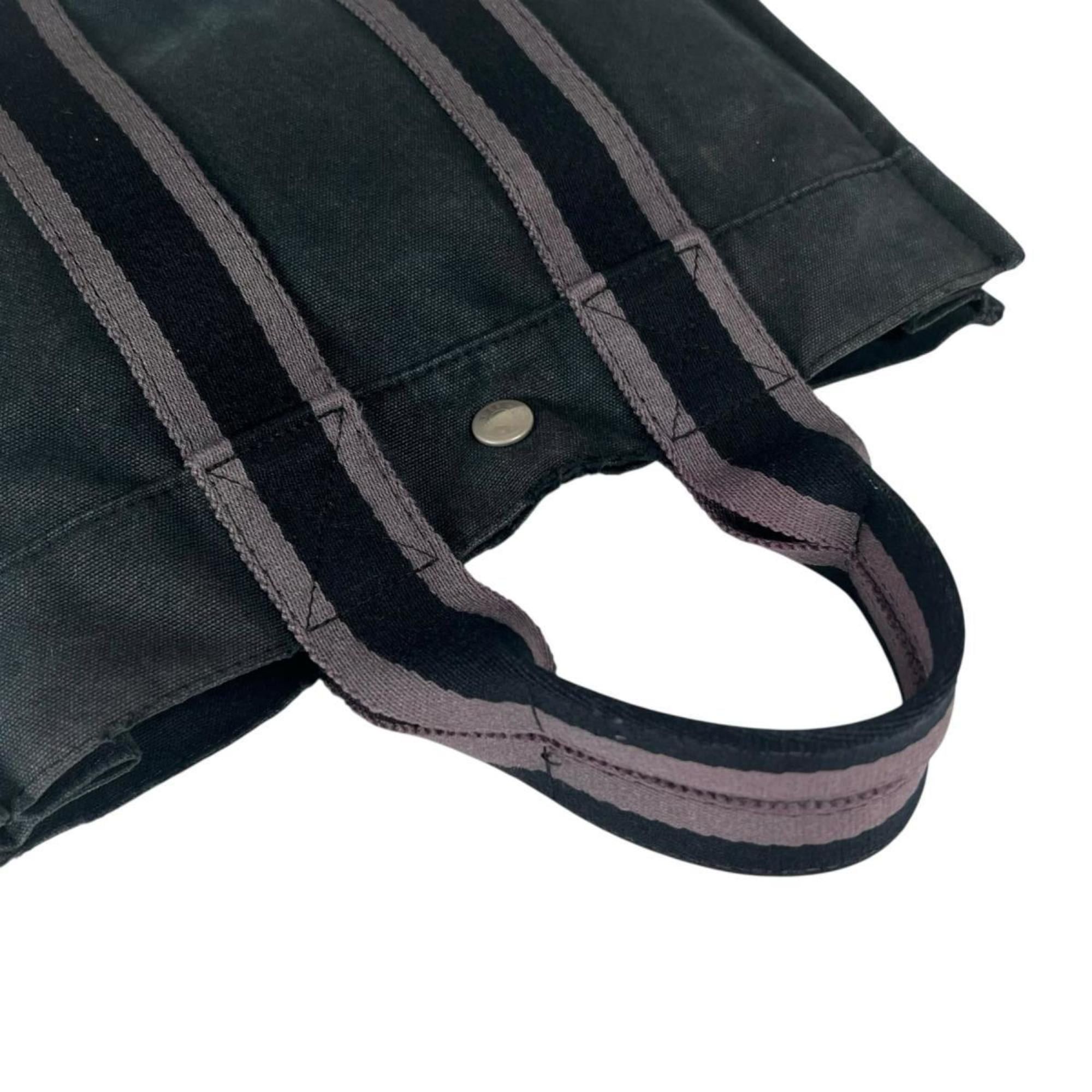 Hermes Hermes Tote Bag Handbag Canvas Fourre-Tout PM Black Size ONE SIZE - 5 Thumbnail