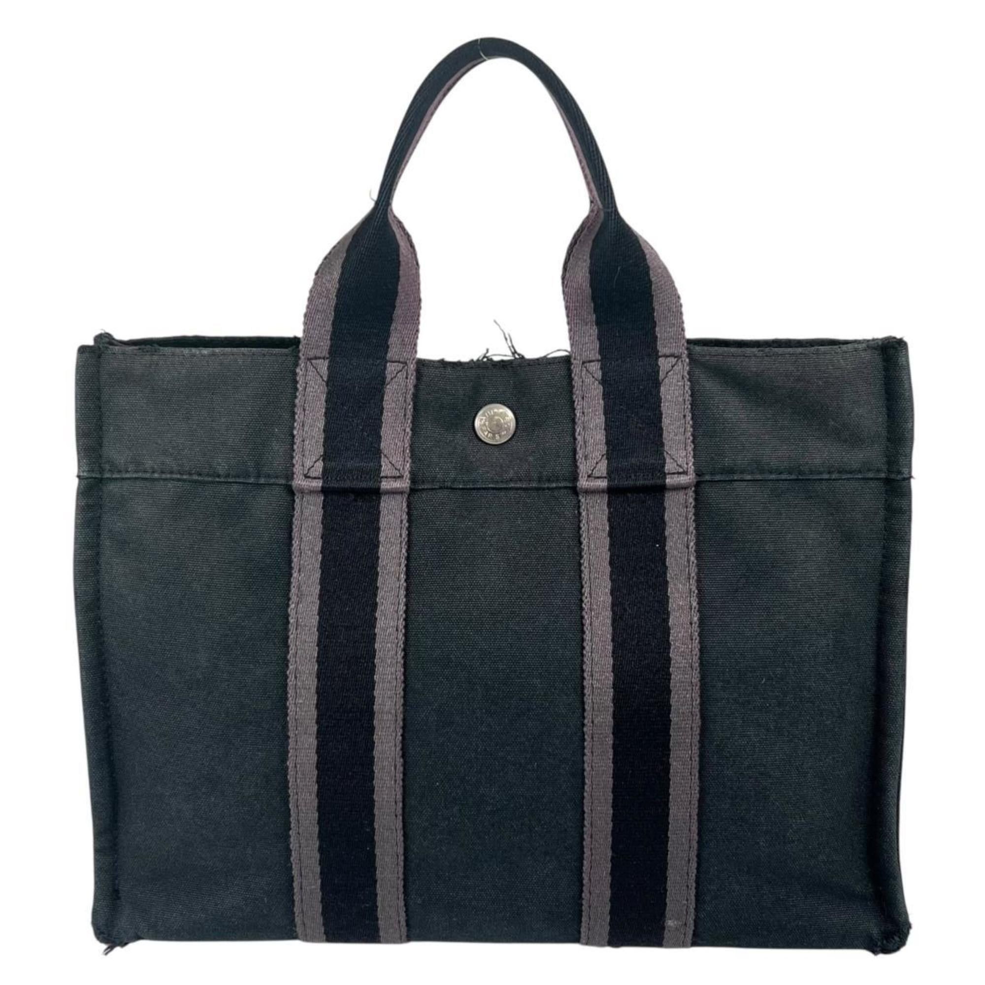 Hermes Hermes Tote Bag Handbag Canvas Fourre-Tout PM Black Size ONE SIZE - 2 Thumbnail