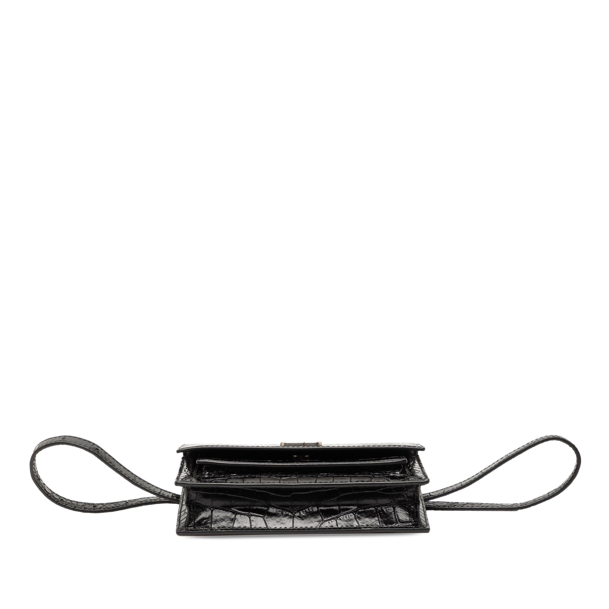 Balenciaga Croc Embossed Leather Sharp Belt Bag XS Size ONE SIZE - 3 Thumbnail