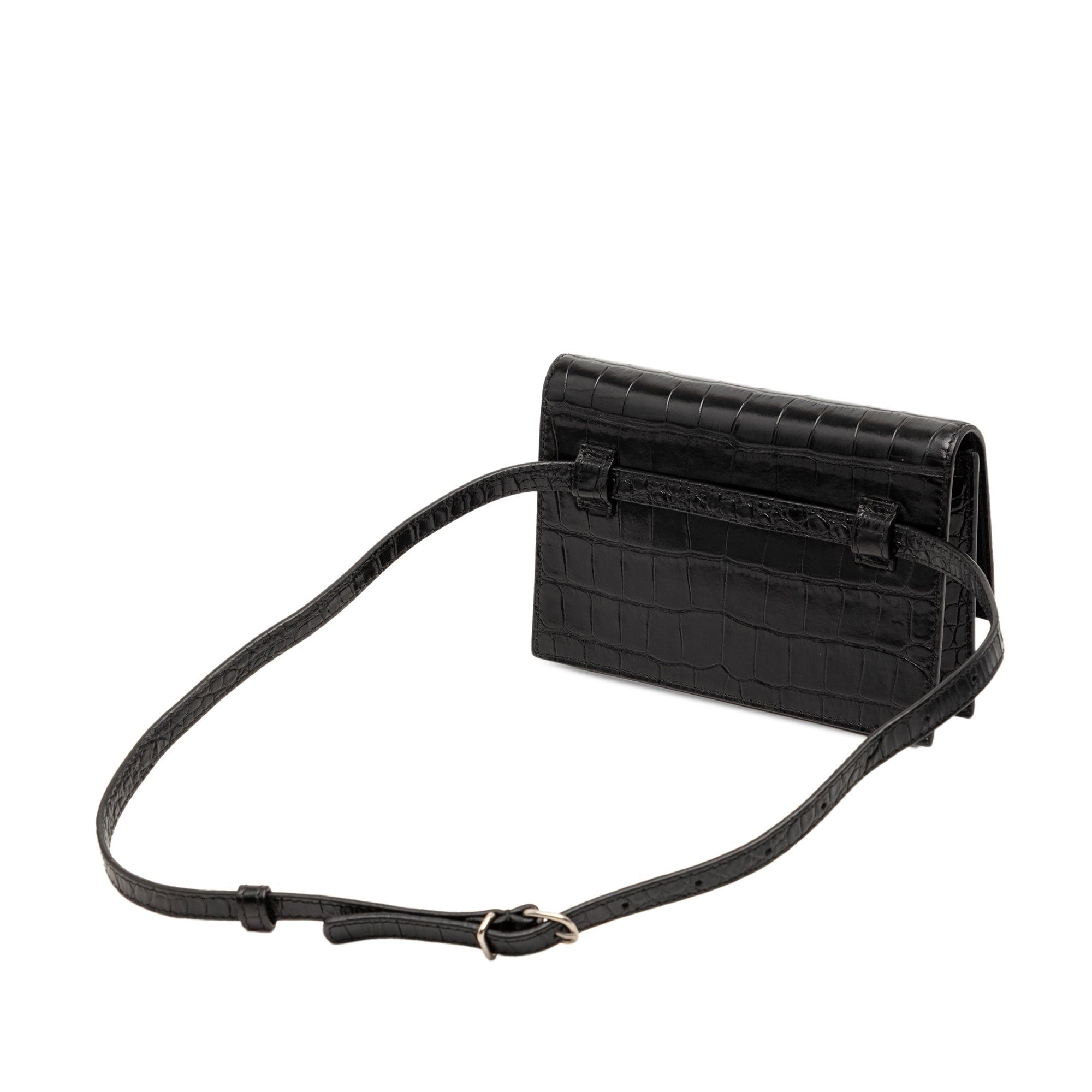 Balenciaga Croc Embossed Leather Sharp Belt Bag XS Size ONE SIZE - 2 Thumbnail