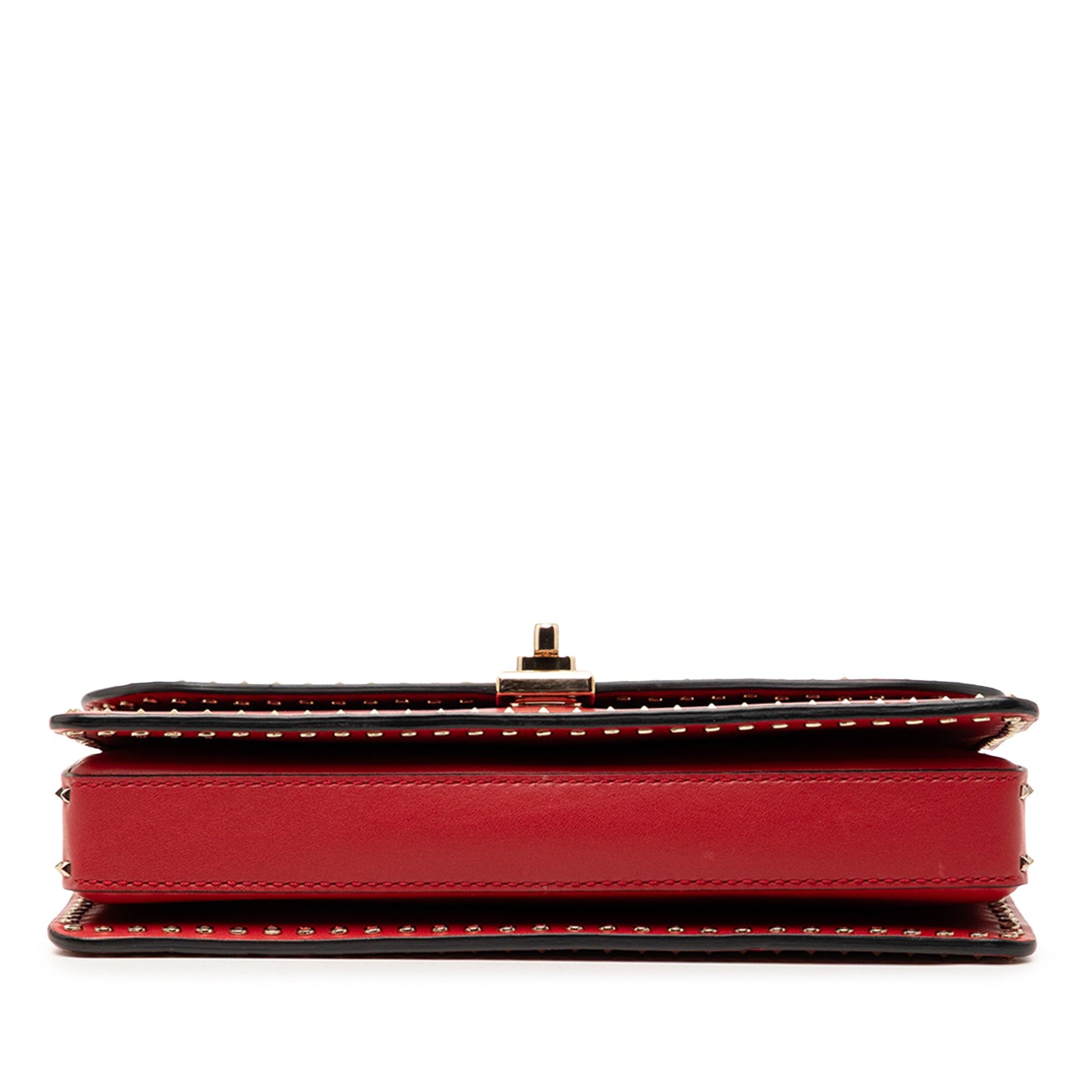 Valentino Leather Rockstud Turnlock Chain Crossbody Size ONE SIZE - 3 Thumbnail