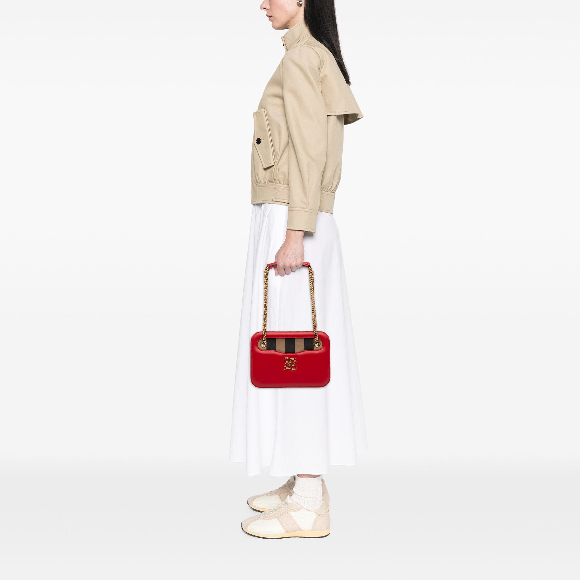 Fendi Calfskin Vitello King Nubuck Pequin Karligraphy Pocket Shoulder Bag Size ONE SIZE - 10 Thumbnail