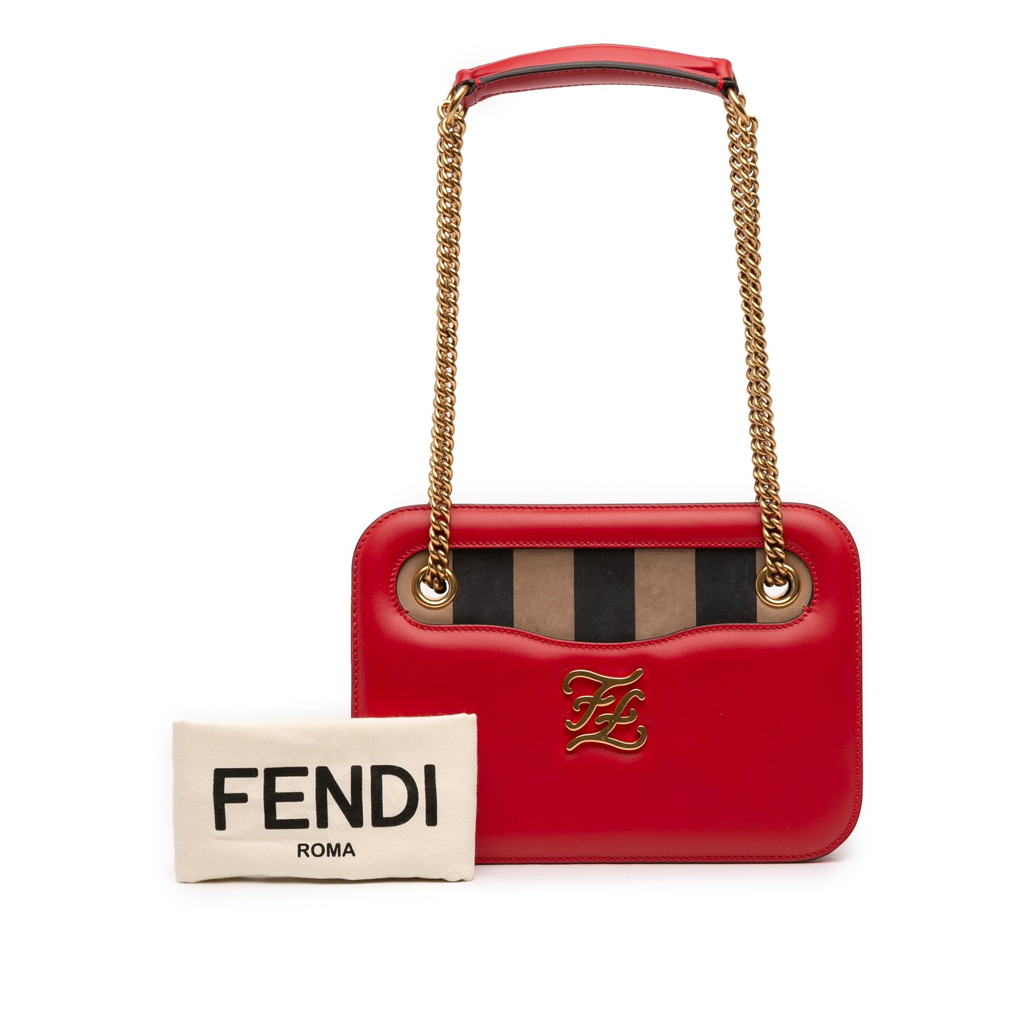 Fendi Calfskin Vitello King Nubuck Pequin Karligraphy Pocket Shoulder Bag Size ONE SIZE - 11 Thumbnail