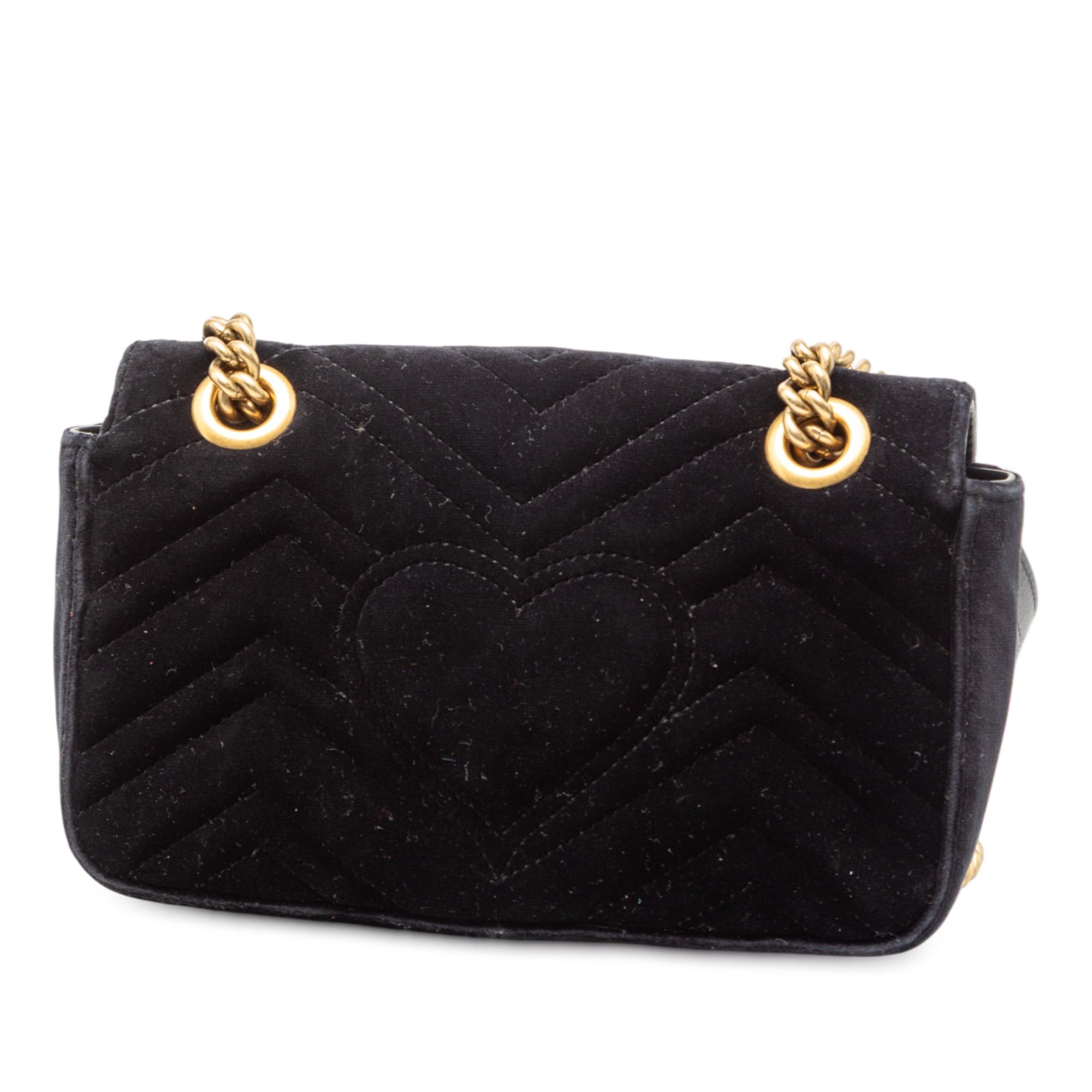 Gucci Small GG Marmont Matelasse Velvet Shoulder Bag Size ONE SIZE - 2 Thumbnail