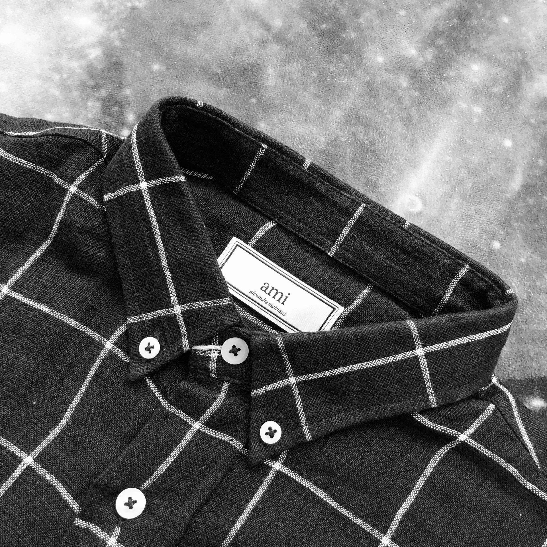 AMI AMI Windowpane Check Oversized Linen Shirt Size US M / EU 48-50 / 2 - 2 Thumbnail