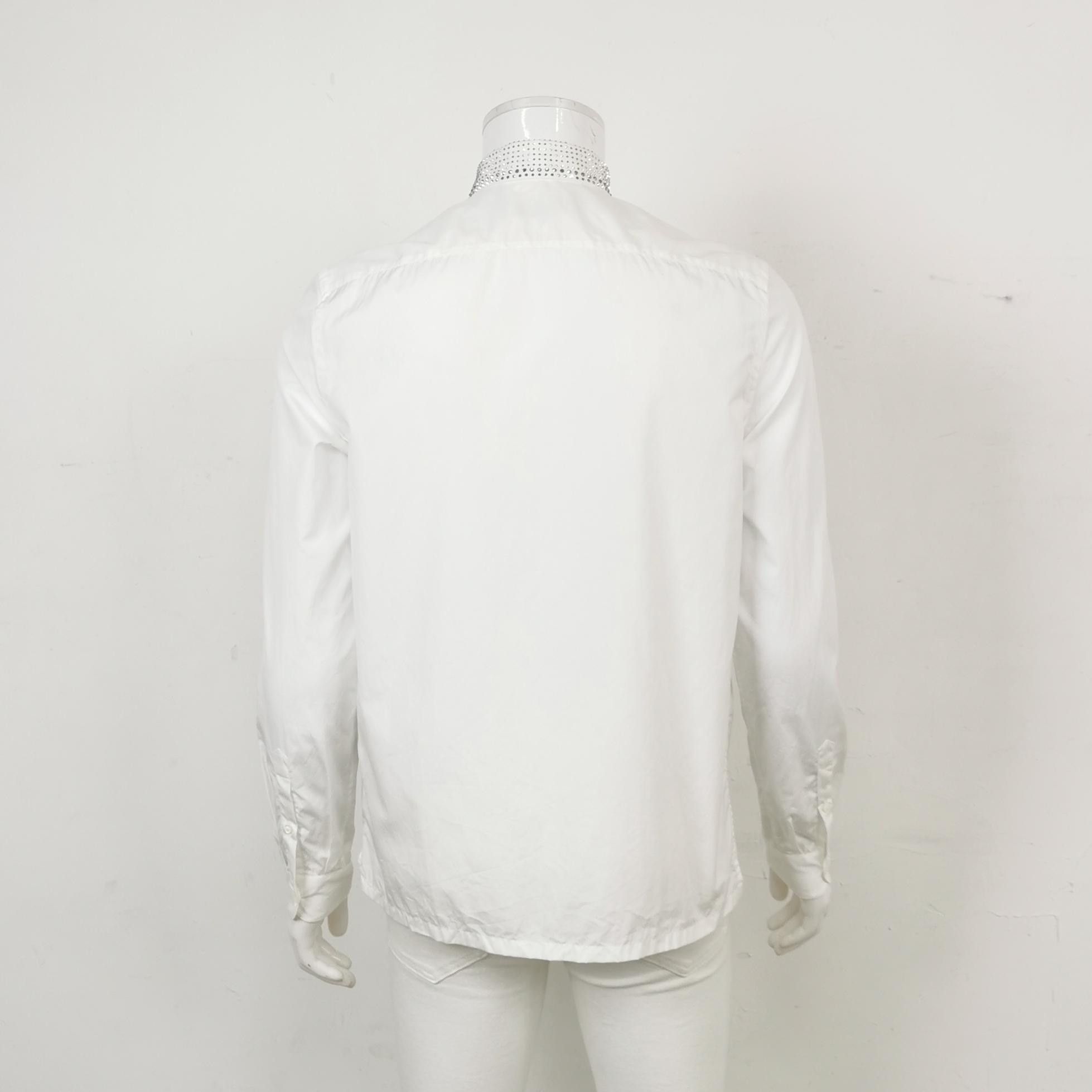 Prada Prada XS Solid Collar Triangle Logo Short-Sleeve Shirt Size US XS / EU 42 / 0 - 4 Thumbnail
