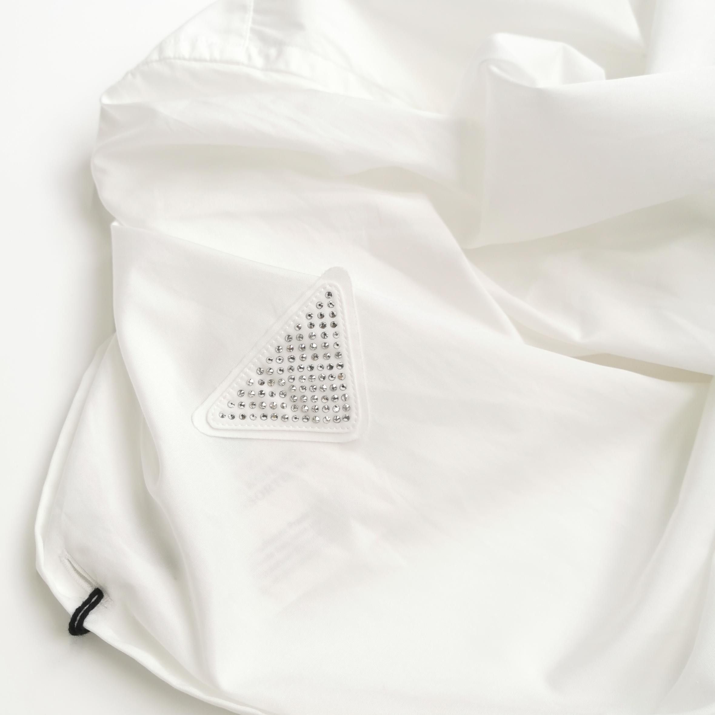 Prada Prada XS Solid Collar Triangle Logo Short-Sleeve Shirt Size US XS / EU 42 / 0 - 6 Thumbnail