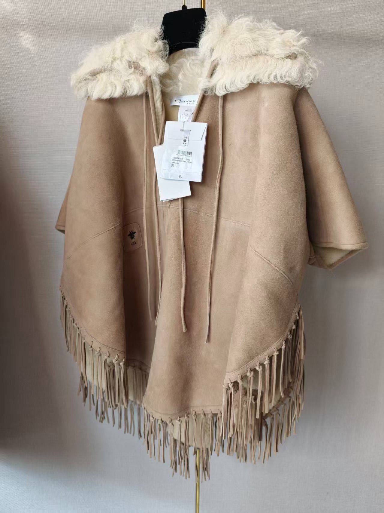 Dior Dior Beige Fur Collar Fringe Cape Size S / US 4 / IT 40 - 7 Thumbnail