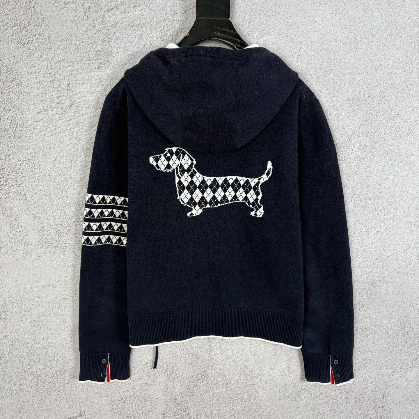 Thom Browne Thom Browne Dachshund Striped Hooded Knit Coat Size US XL / EU 56 / 4 - 2 Thumbnail