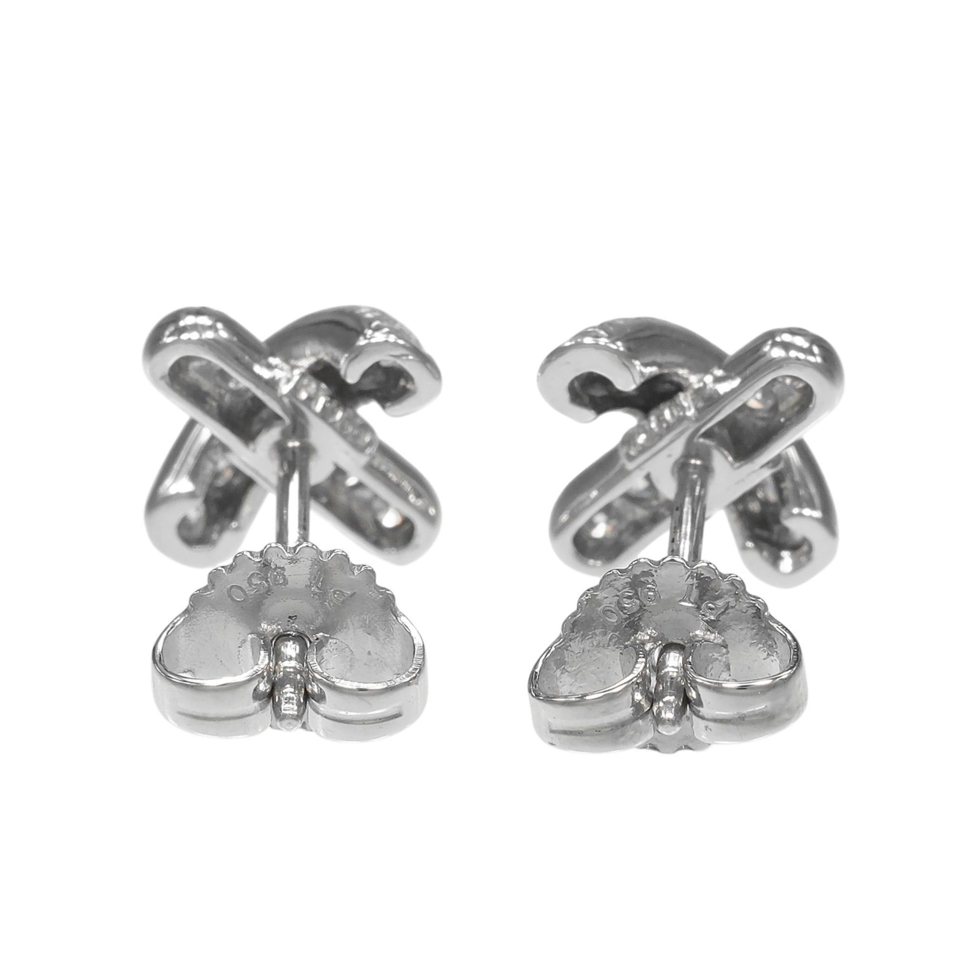 Tiffany & Co. Tiffany & Co. Cross-stitch Earrings, Platinum 950, Diamond, Approx. 3.42g. Size ONE SIZE - 3 Thumbnail