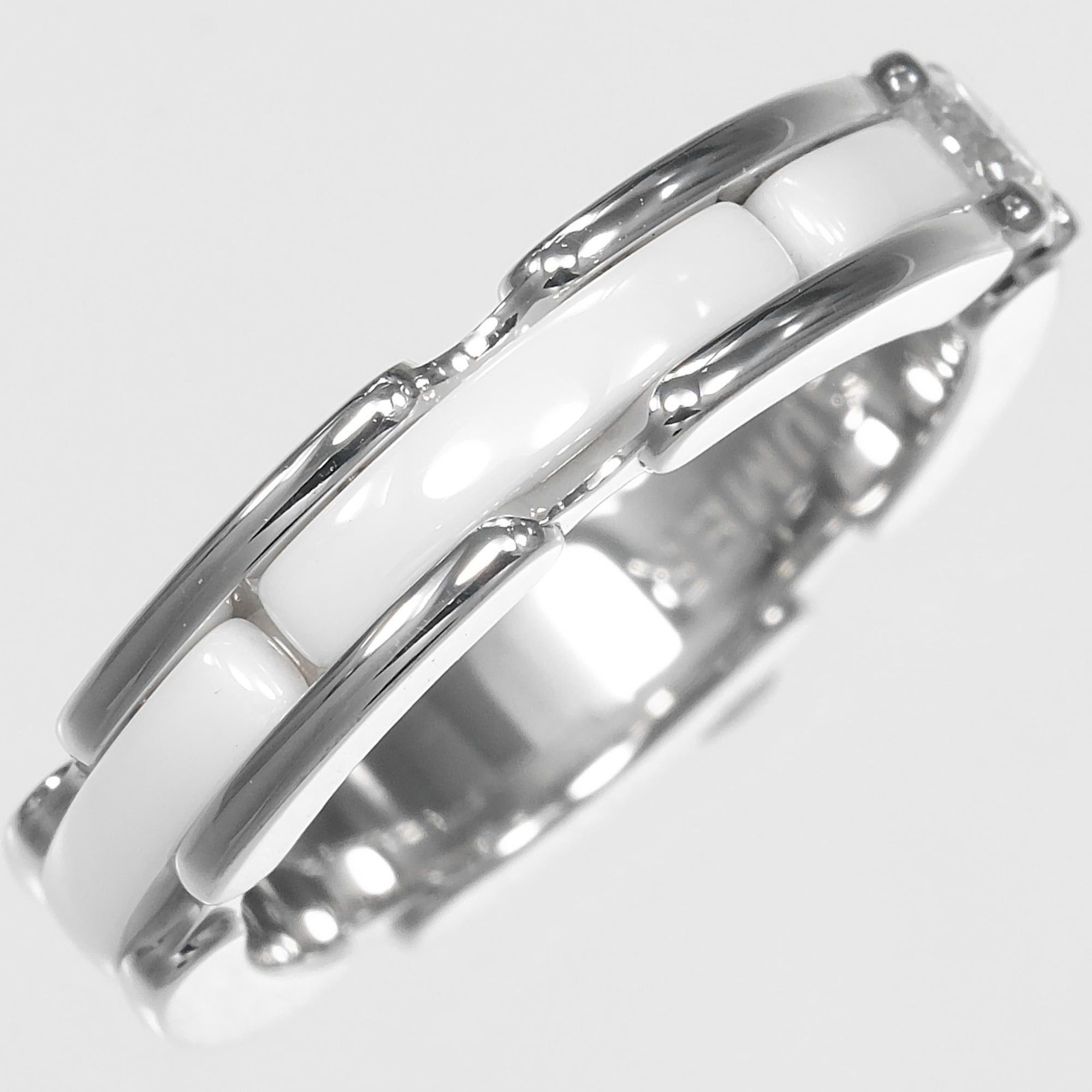 Chanel Chanel Ring, Size 7, Ultra Small, 18K White Gold, Diamond, Ceramic, Approx. 4.74g Size ONE SIZE - 5 Thumbnail