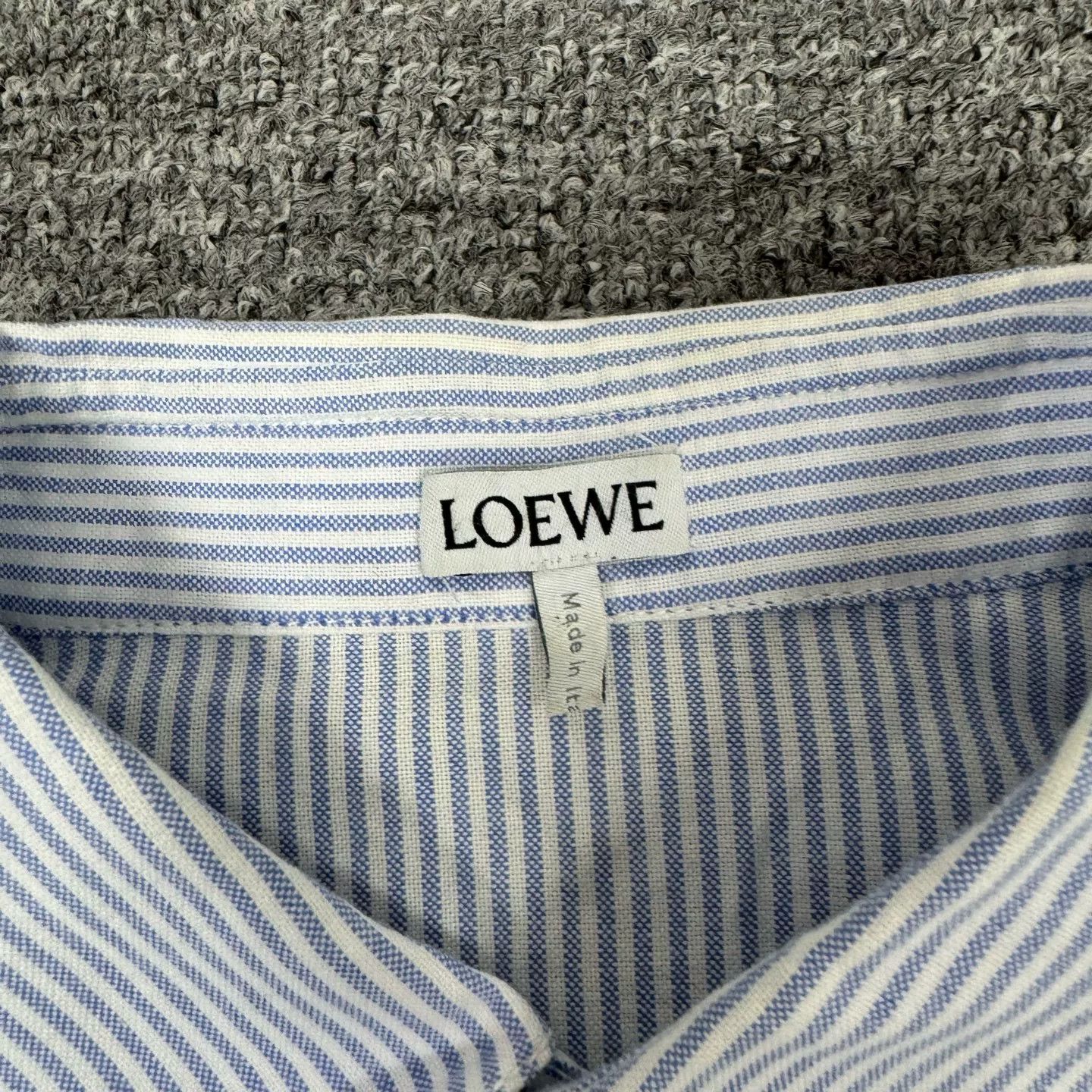 Loewe Loewe Leather Pocket Embossed Logo Stripe Shirt Size US M / EU 48-50 / 2 - 6 Thumbnail