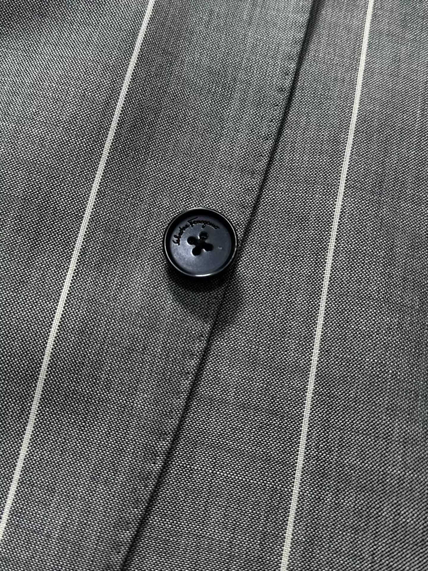 Salvatore Ferragamo Gray Striped Single-Breasted Blazer Size US M / EU 48-50 / 2 - 4 Thumbnail