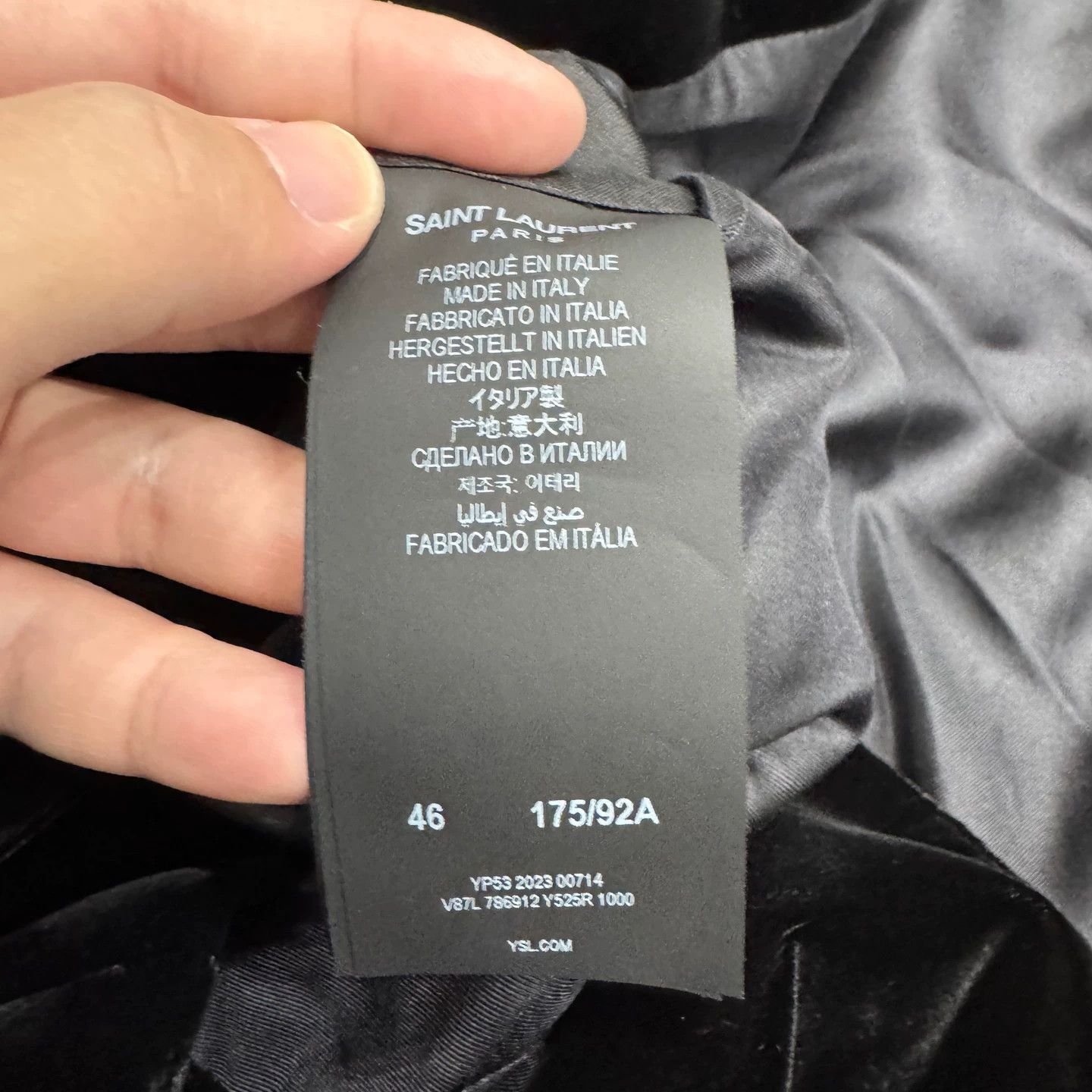 Saint Laurent Paris Black Double-Breasted Velvet Blazer Size US M / EU 48-50 / 2 - 3 Thumbnail