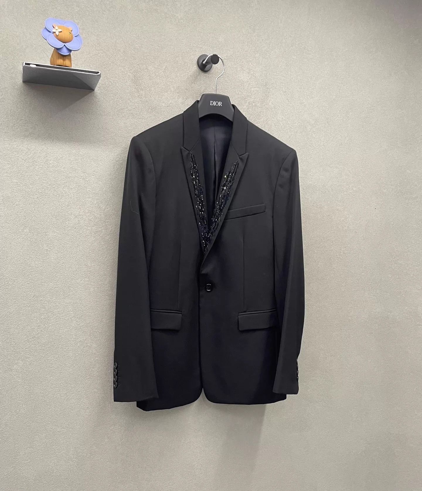 Dior Black Beaded Collar Single-Breasted Blazer Size US M / EU 48-50 / 2 - 3 Thumbnail