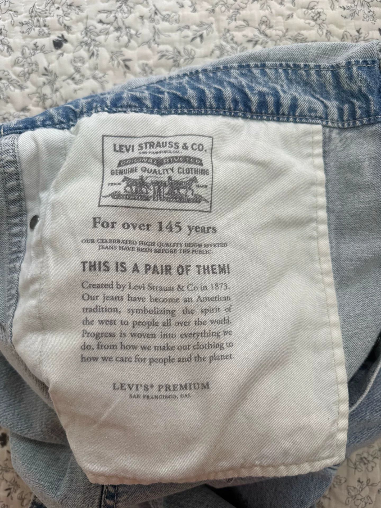 Levi's Levi's Premium Denim Jumpsuit Size US 31 - 9 Thumbnail