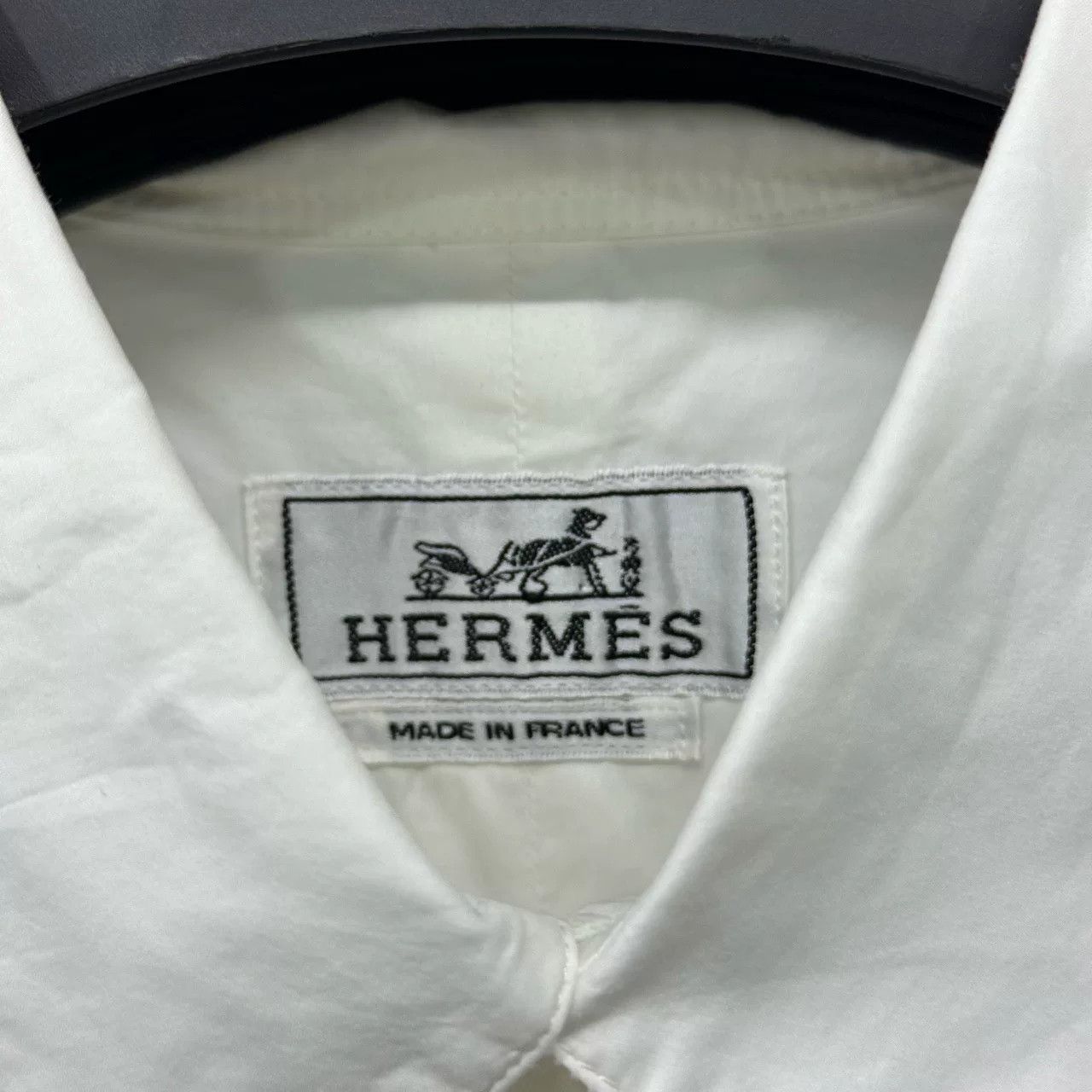 Hermes Hermes White Striped Shirt Size 41 Size US XS / EU 42 / 0 - 4 Thumbnail