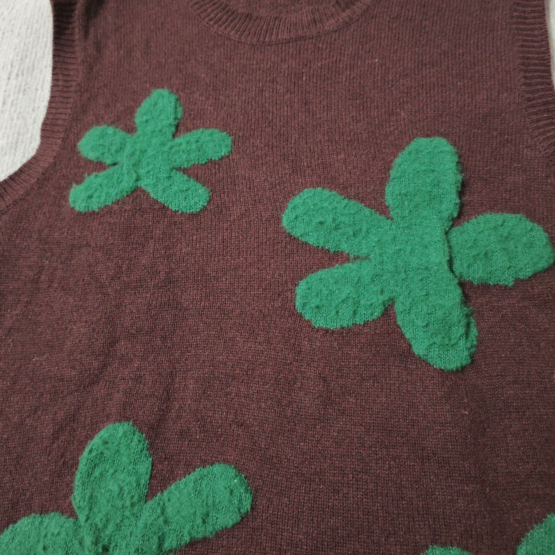 Undercover Undercover 01aw Green Flower Knit Vest Size US M / EU 48-50 / 2 - 4 Thumbnail