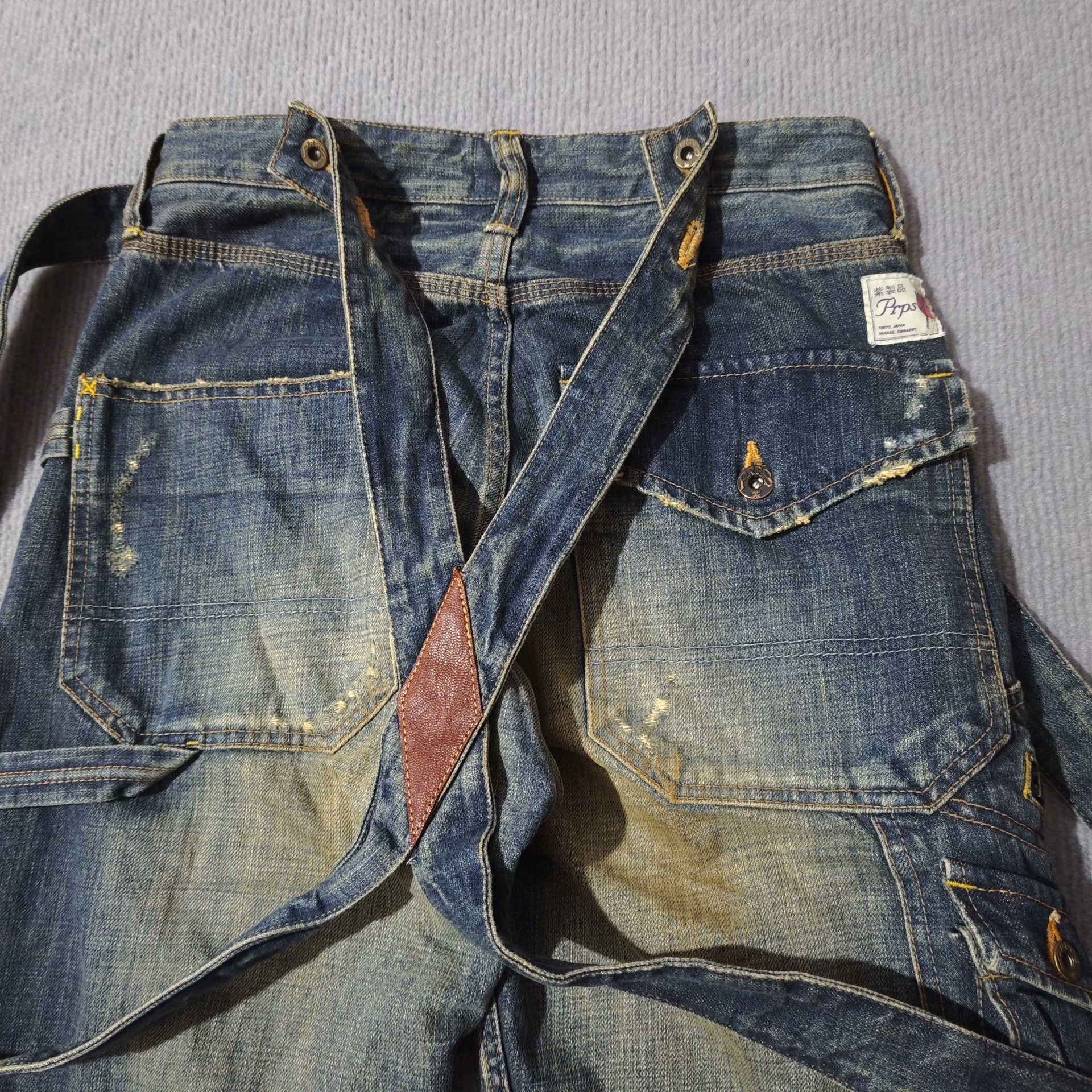 Prps PRPS Vintage Suspender Washed Jeans Size US 39 - 6 Thumbnail