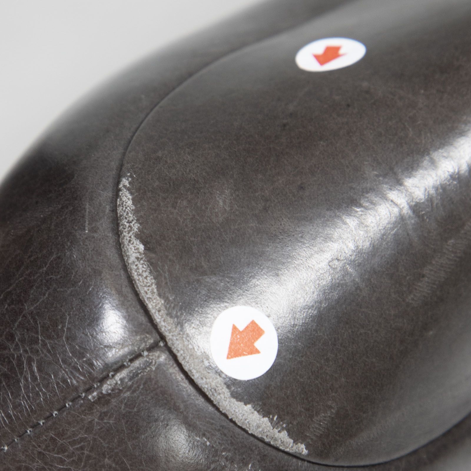 Prada Graphite Leather Peep Toe Heels Size US 10 / IT 40 - 10 Thumbnail
