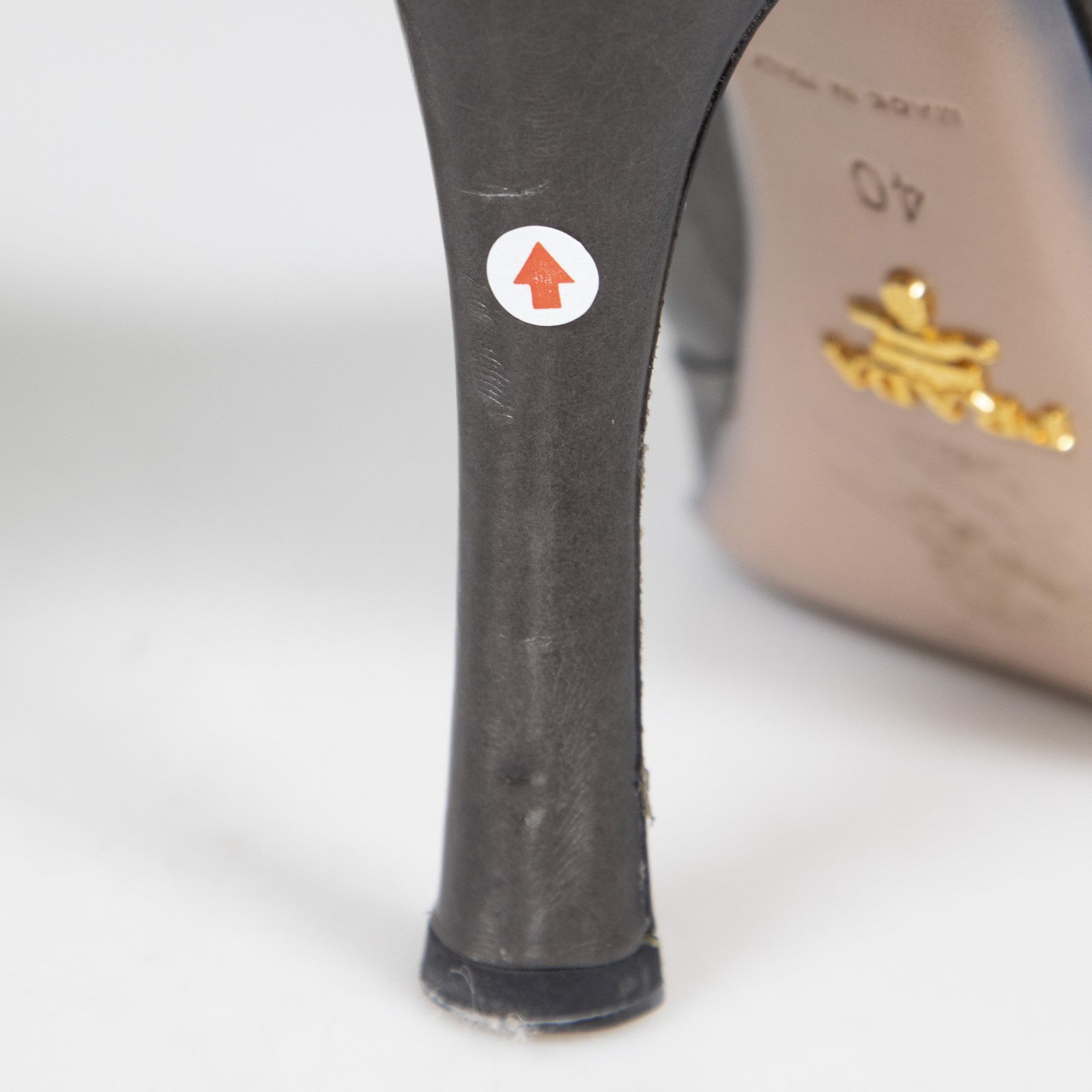 Prada Graphite Leather Peep Toe Heels Size US 10 / IT 40 - 9 Thumbnail