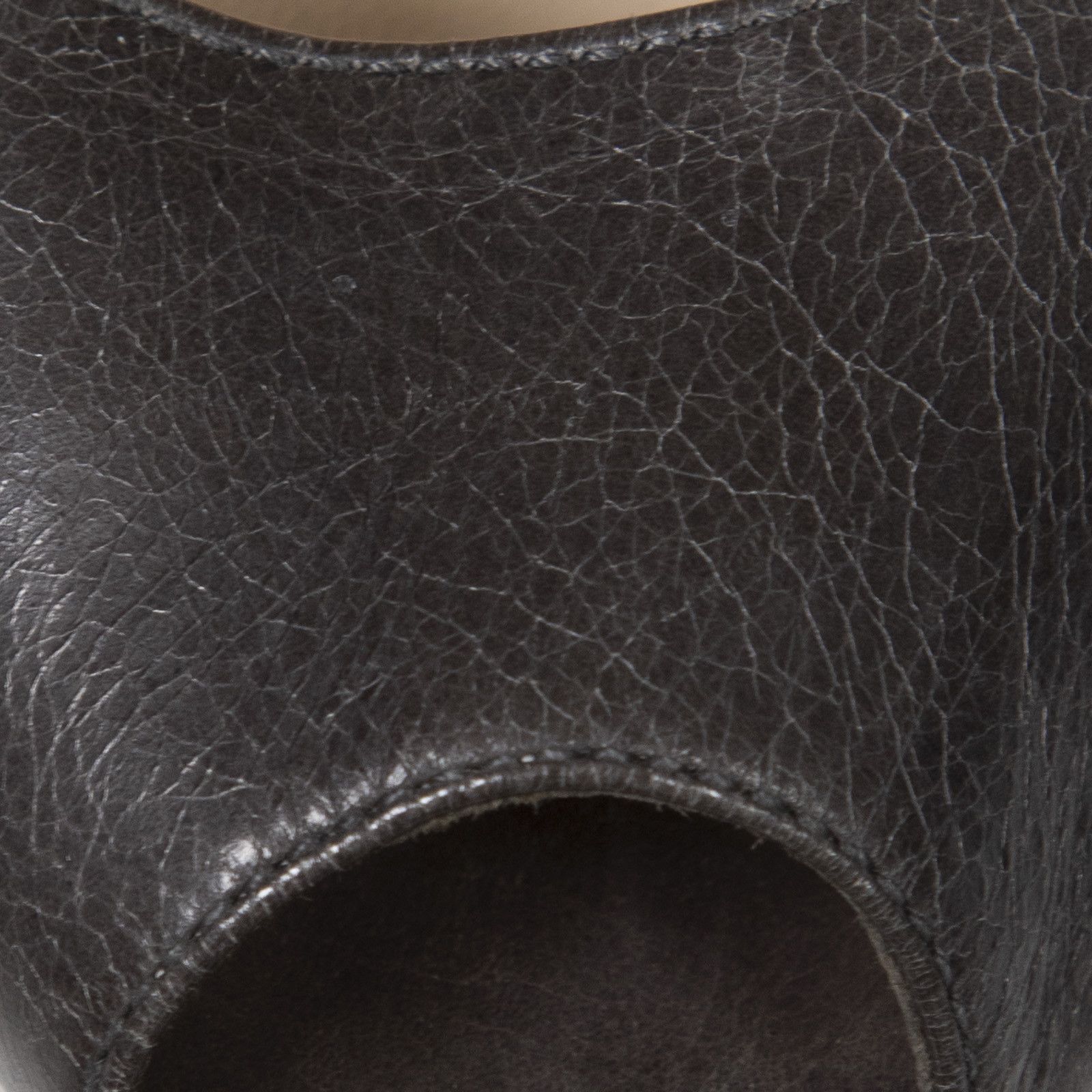 Prada Graphite Leather Peep Toe Heels Size US 10 / IT 40 - 6 Thumbnail