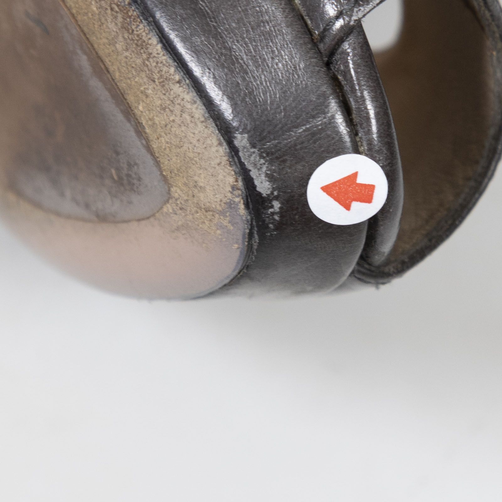 Prada Graphite Leather Peep Toe Heels Size US 10 / IT 40 - 19 Thumbnail