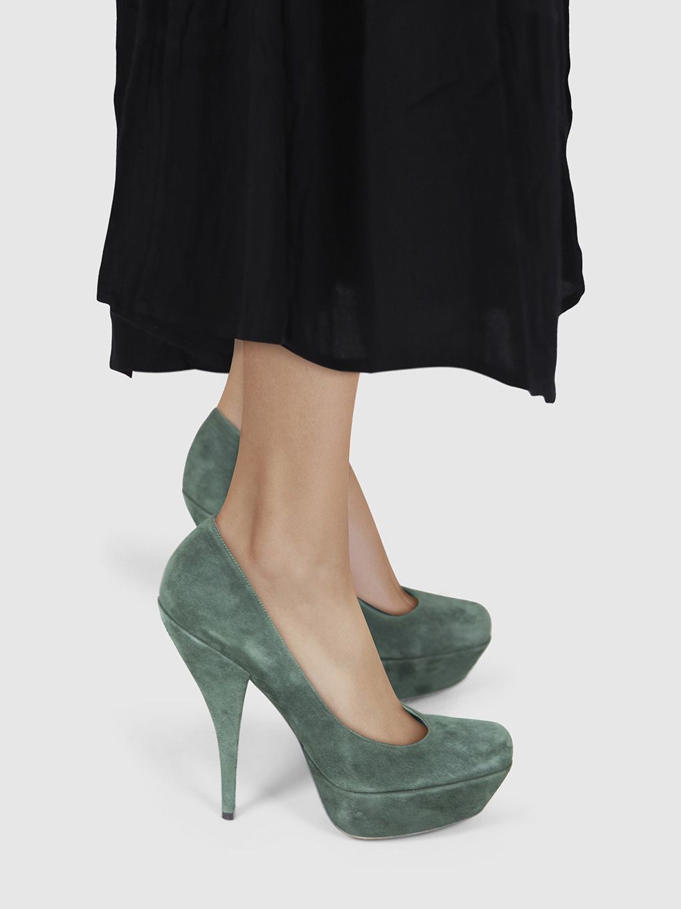 Saint Laurent Paris Green Suede Platform Pumps Size US 10 / IT 40 - 2 Thumbnail