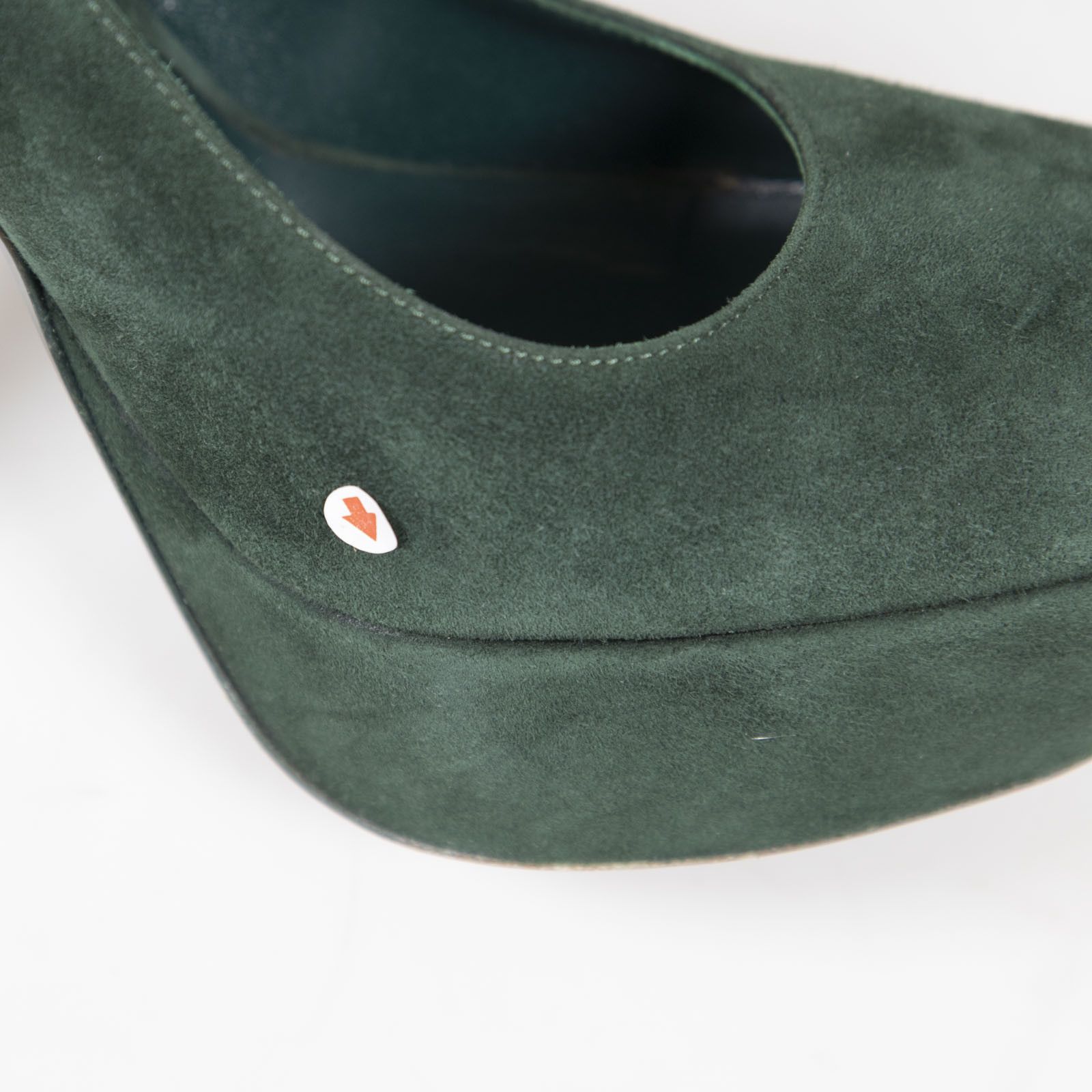 Saint Laurent Paris Green Suede Platform Pumps Size US 10 / IT 40 - 14 Thumbnail