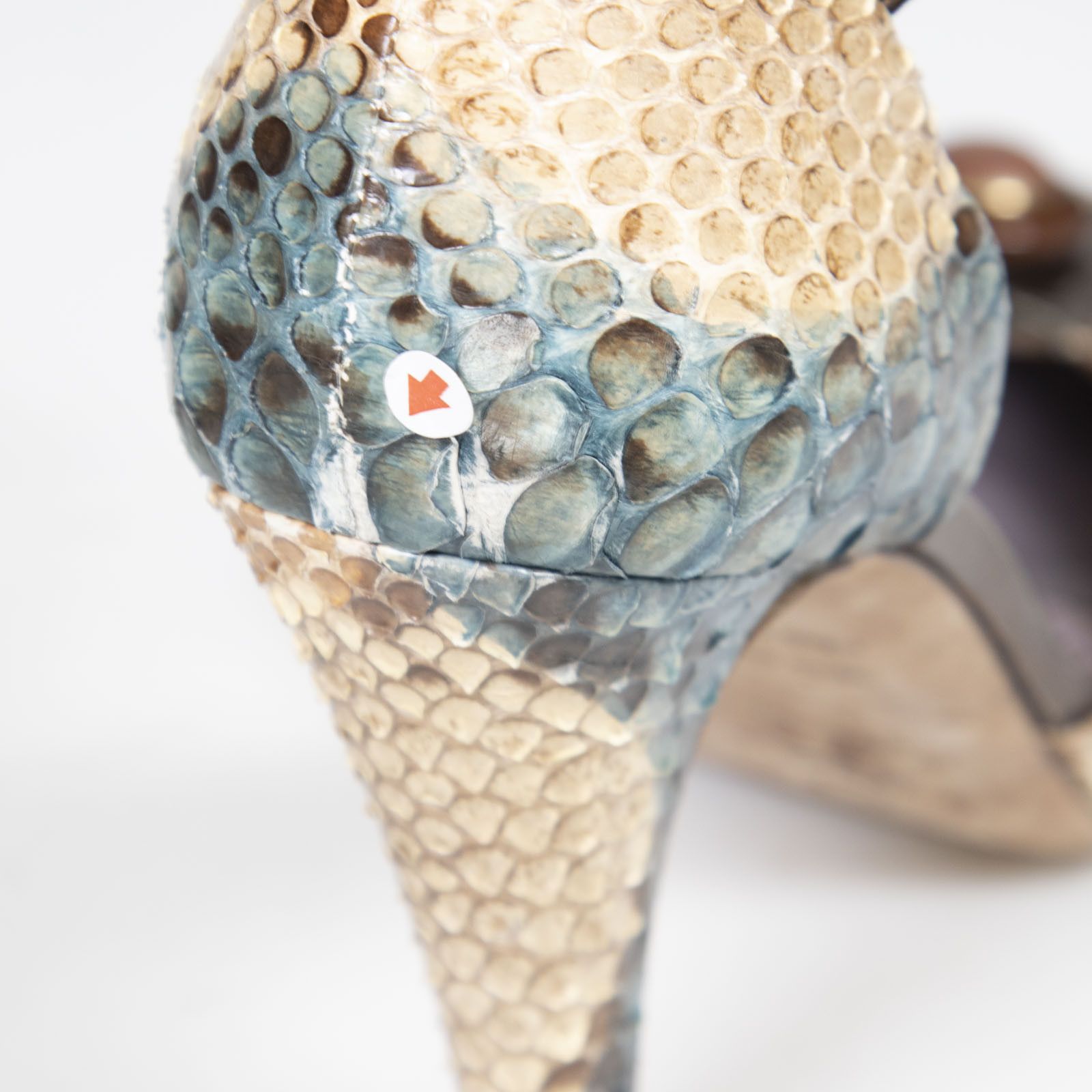 Anya Hindmarch Python Leather T-Strap Heels Size US 10 / IT 40 - 7 Thumbnail