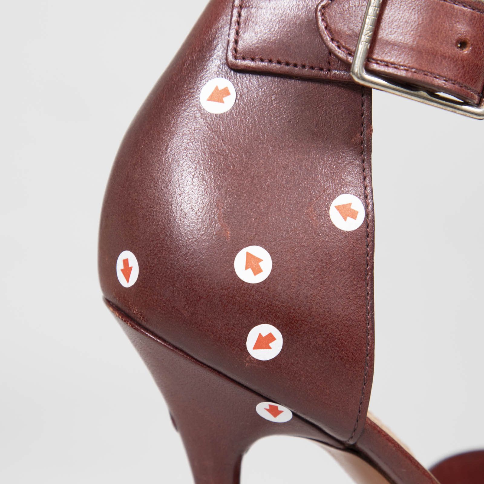 Celine Burgundy Open Toe Leather Sandals Size US 10.5 / IT 40.5 - 7 Thumbnail