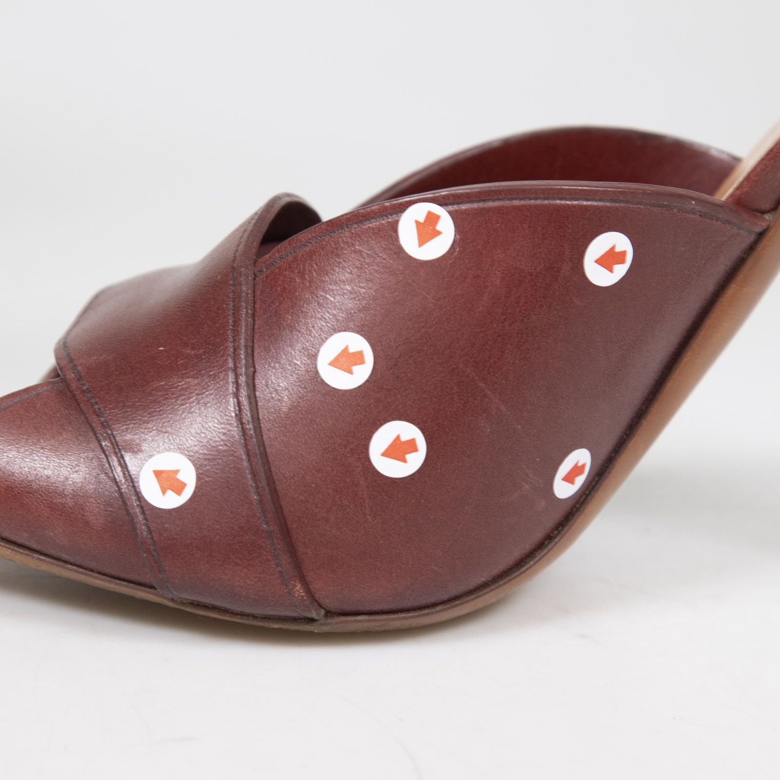 Celine Burgundy Open Toe Leather Sandals Size US 10.5 / IT 40.5 - 10 Thumbnail