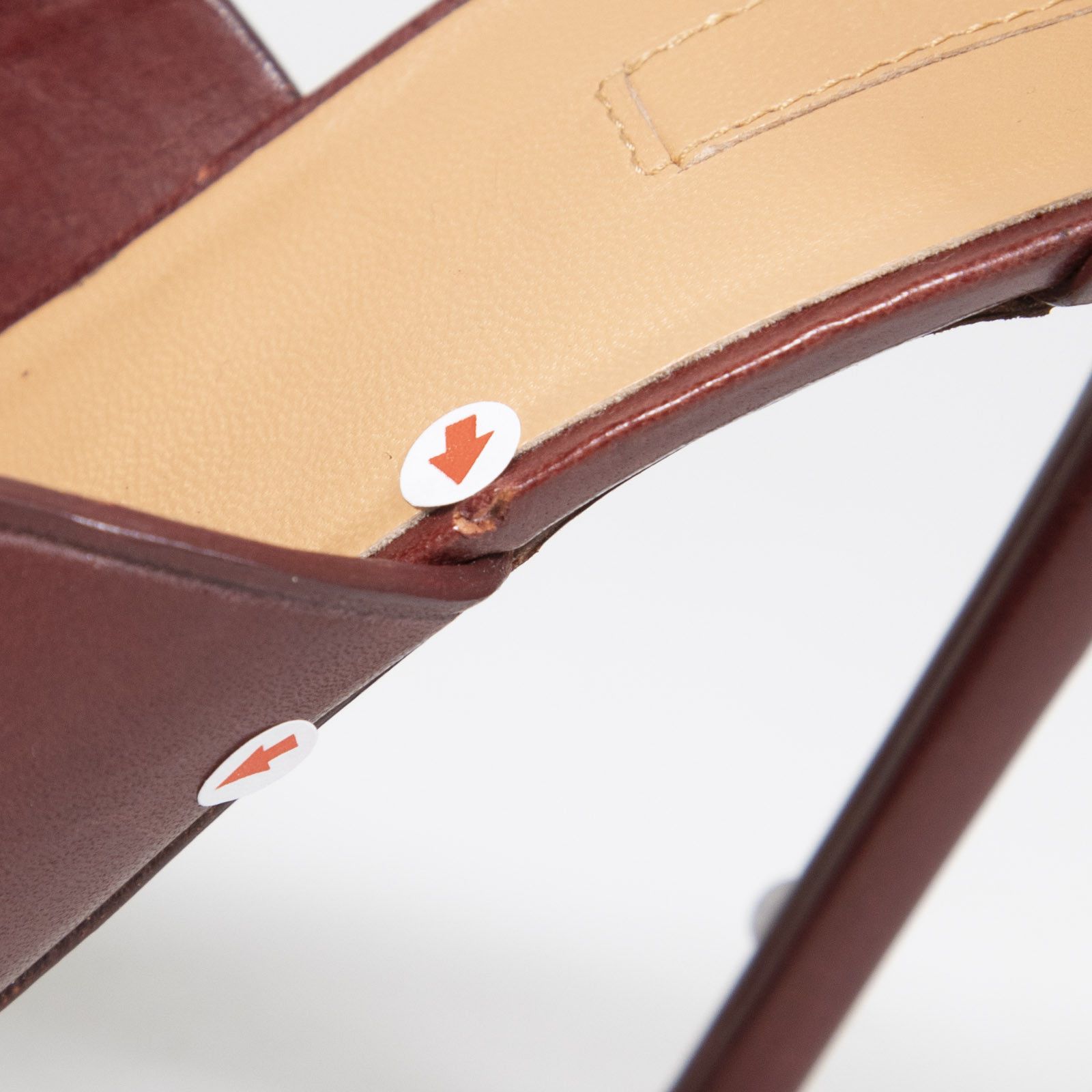Celine Burgundy Open Toe Leather Sandals Size US 10.5 / IT 40.5 - 17 Thumbnail