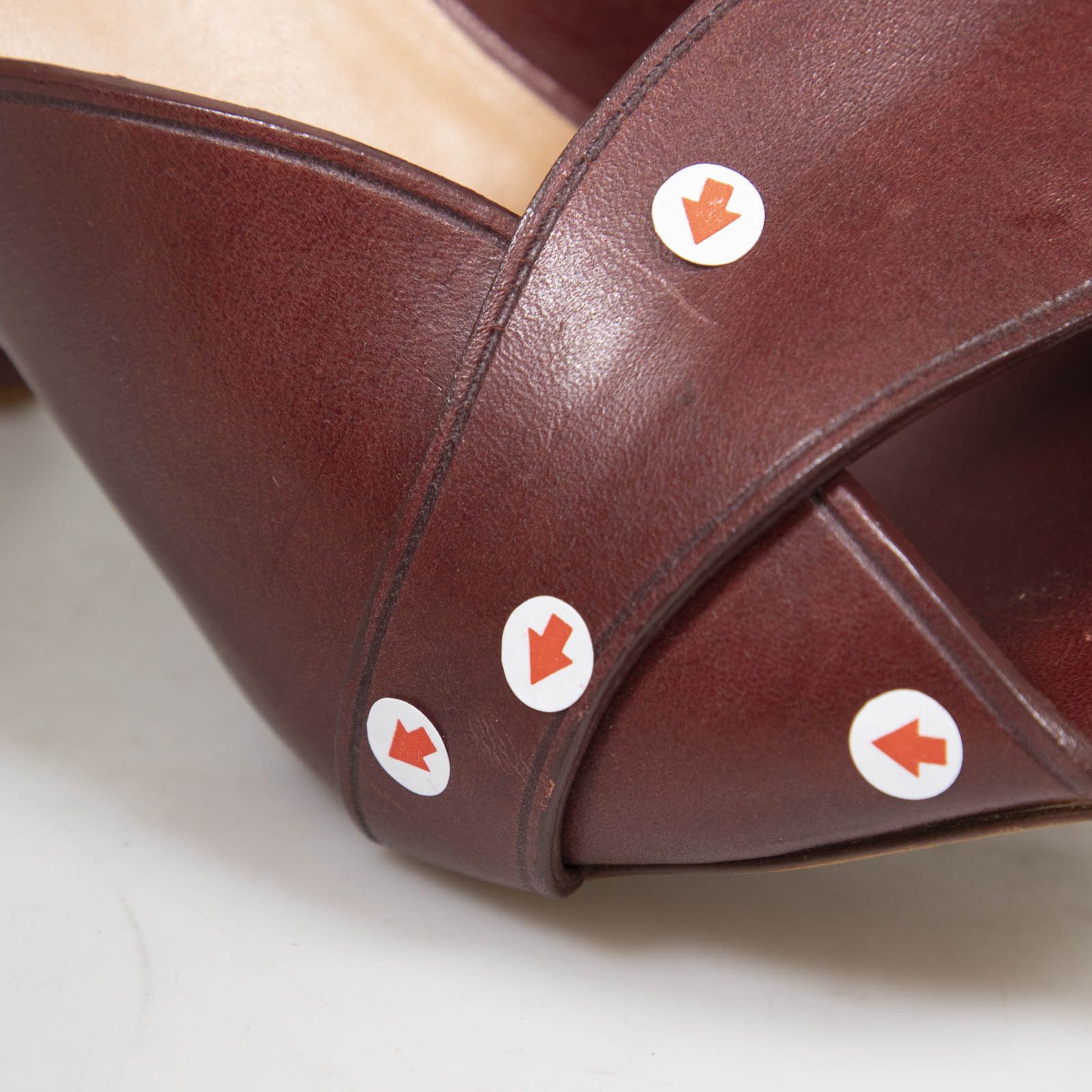 Celine Burgundy Open Toe Leather Sandals Size US 10.5 / IT 40.5 - 15 Thumbnail