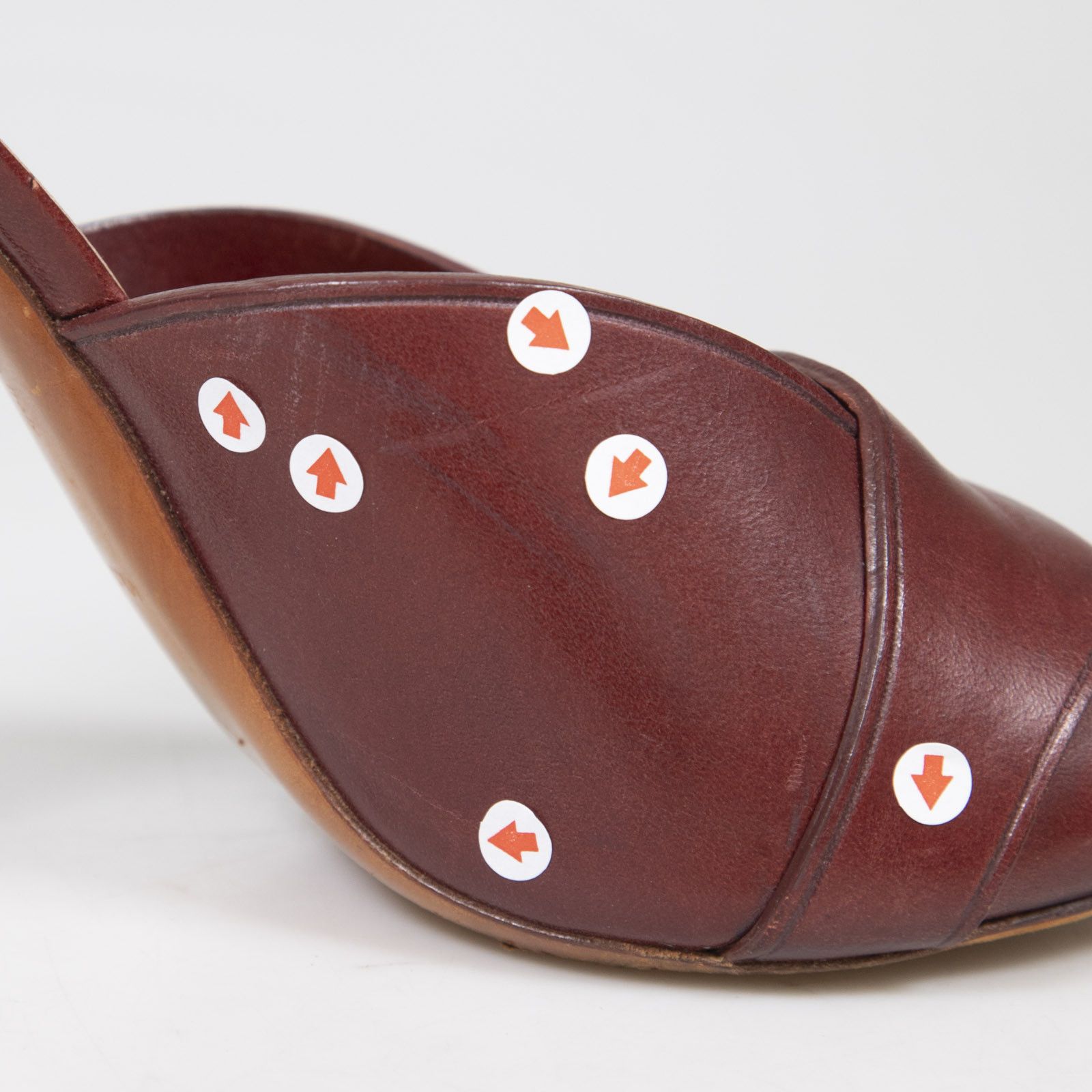 Celine Burgundy Open Toe Leather Sandals Size US 10.5 / IT 40.5 - 11 Thumbnail