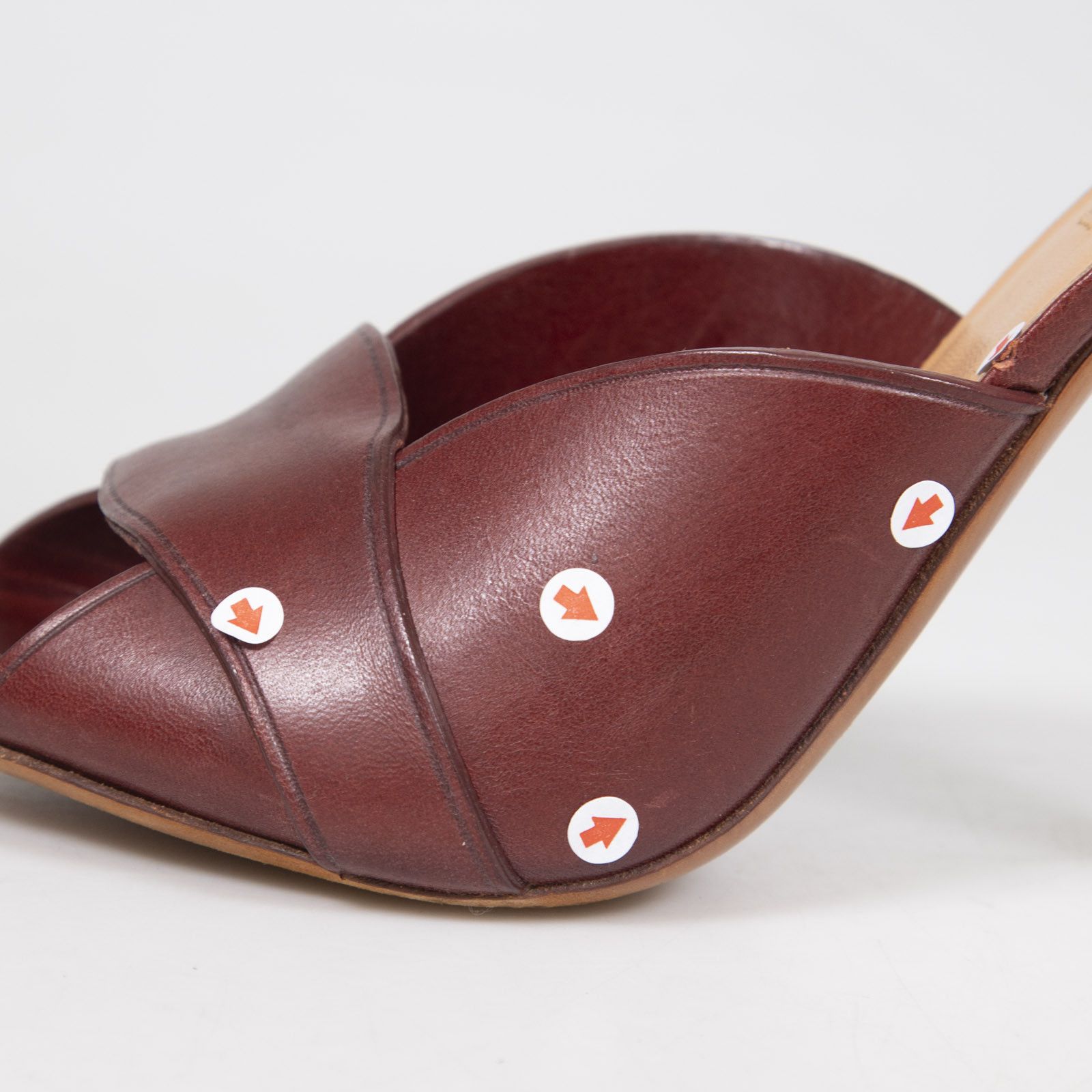 Celine Burgundy Open Toe Leather Sandals Size US 10.5 / IT 40.5 - 16 Thumbnail