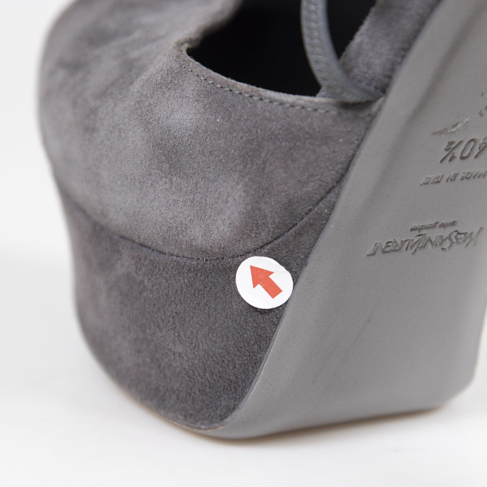 Saint Laurent Paris Grey Suede Palais 105 Double Strap Heels Size US 10.5 / IT 40.5 - 13 Thumbnail