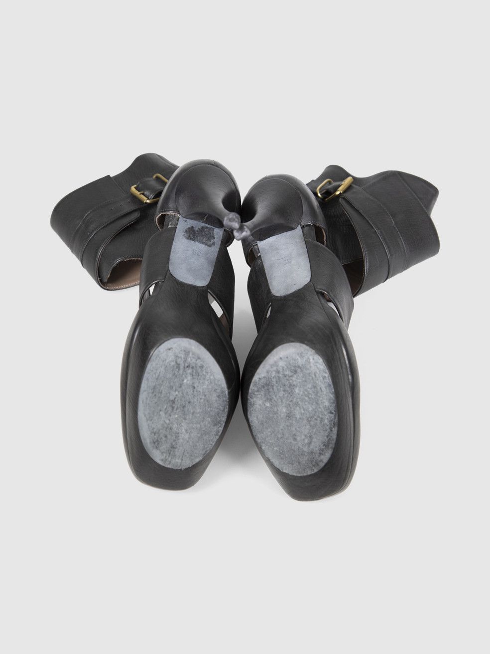 Lanvin Black Leather Cutout Ankle Boots Size US 9 / IT 39 - 5 Thumbnail