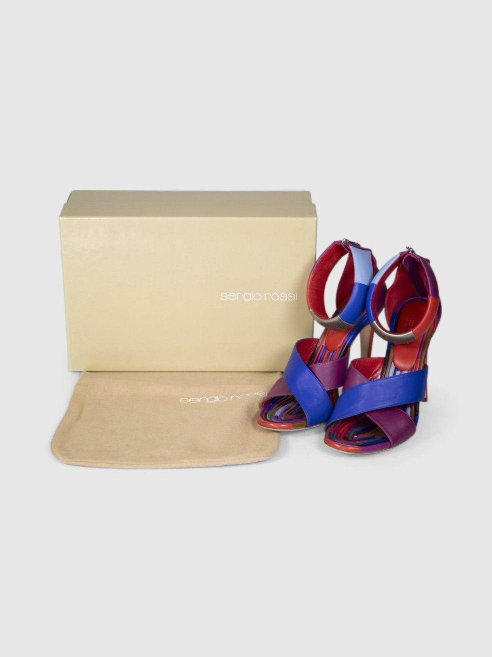 Sergio Rossi Cross Strap Leather Heeled Sandals Size US 10 / IT 40 - 3 Thumbnail