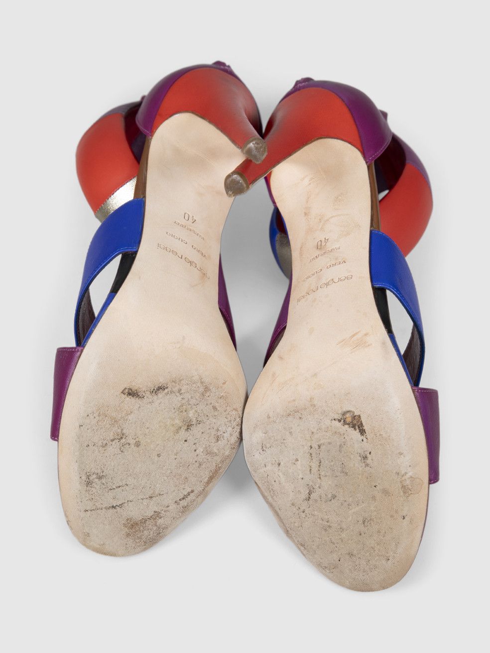 Sergio Rossi Cross Strap Leather Heeled Sandals Size US 10 / IT 40 - 5 Thumbnail