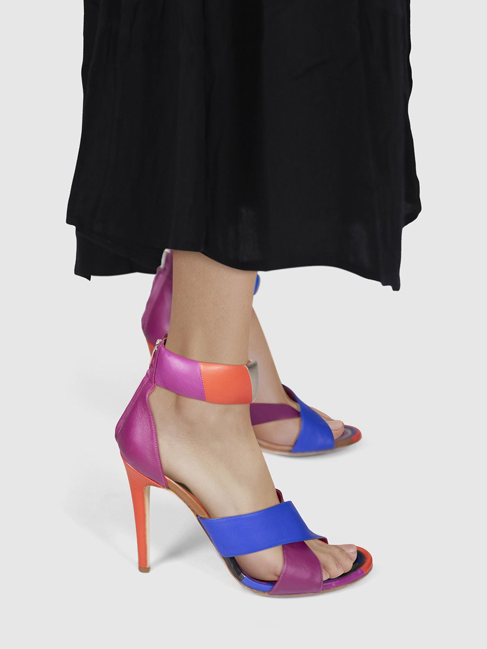 Sergio Rossi Cross Strap Leather Heeled Sandals Size US 10 / IT 40 - 2 Thumbnail