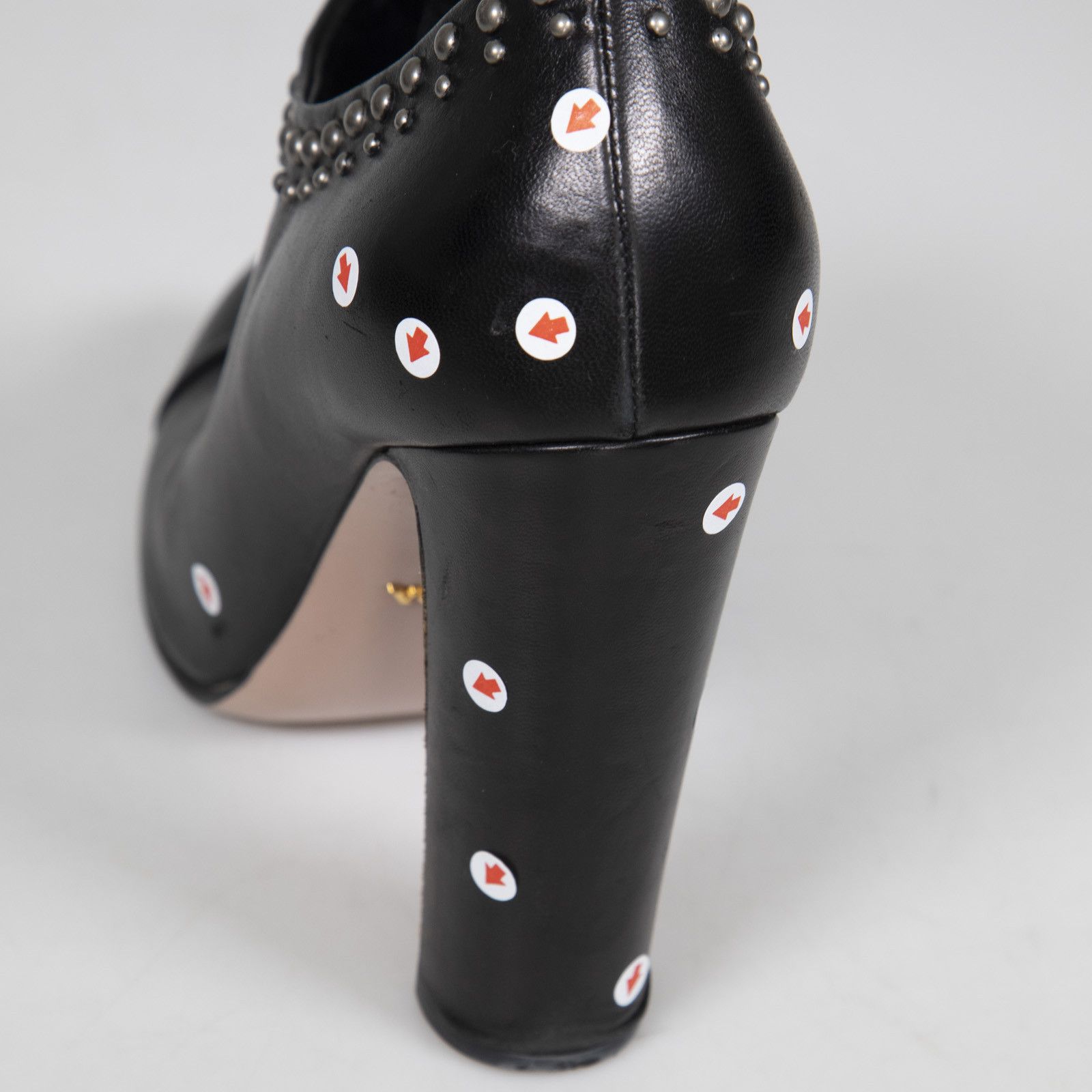 Prada Black Leather Studded Ankle Boots Size US 10.5 / IT 40.5 - 7 Thumbnail
