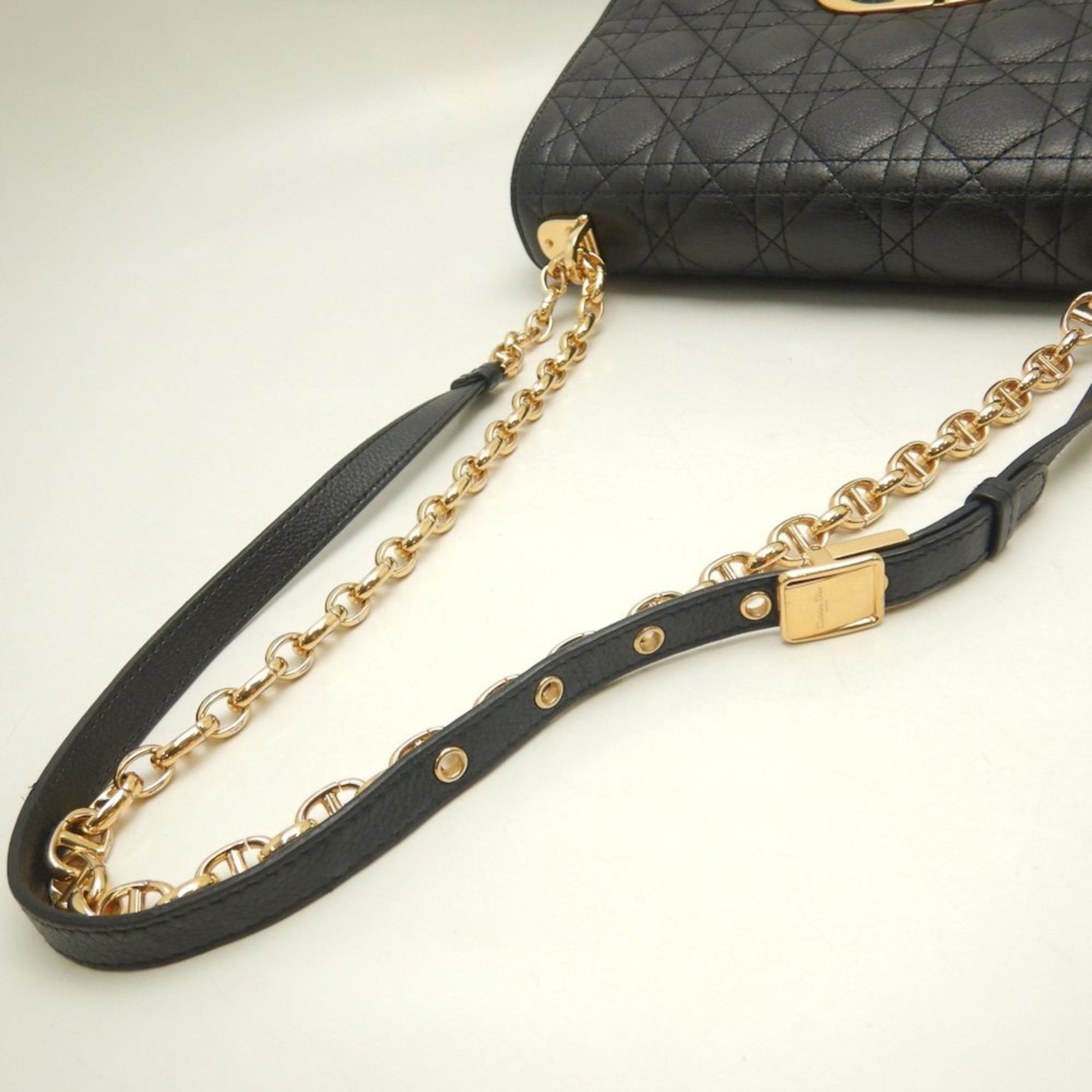 Dior Christian Dior Caro Medium Cannage Shoulder Bag M9242UWHC Black Women's 253615 Size ONE SIZE - 8 Thumbnail