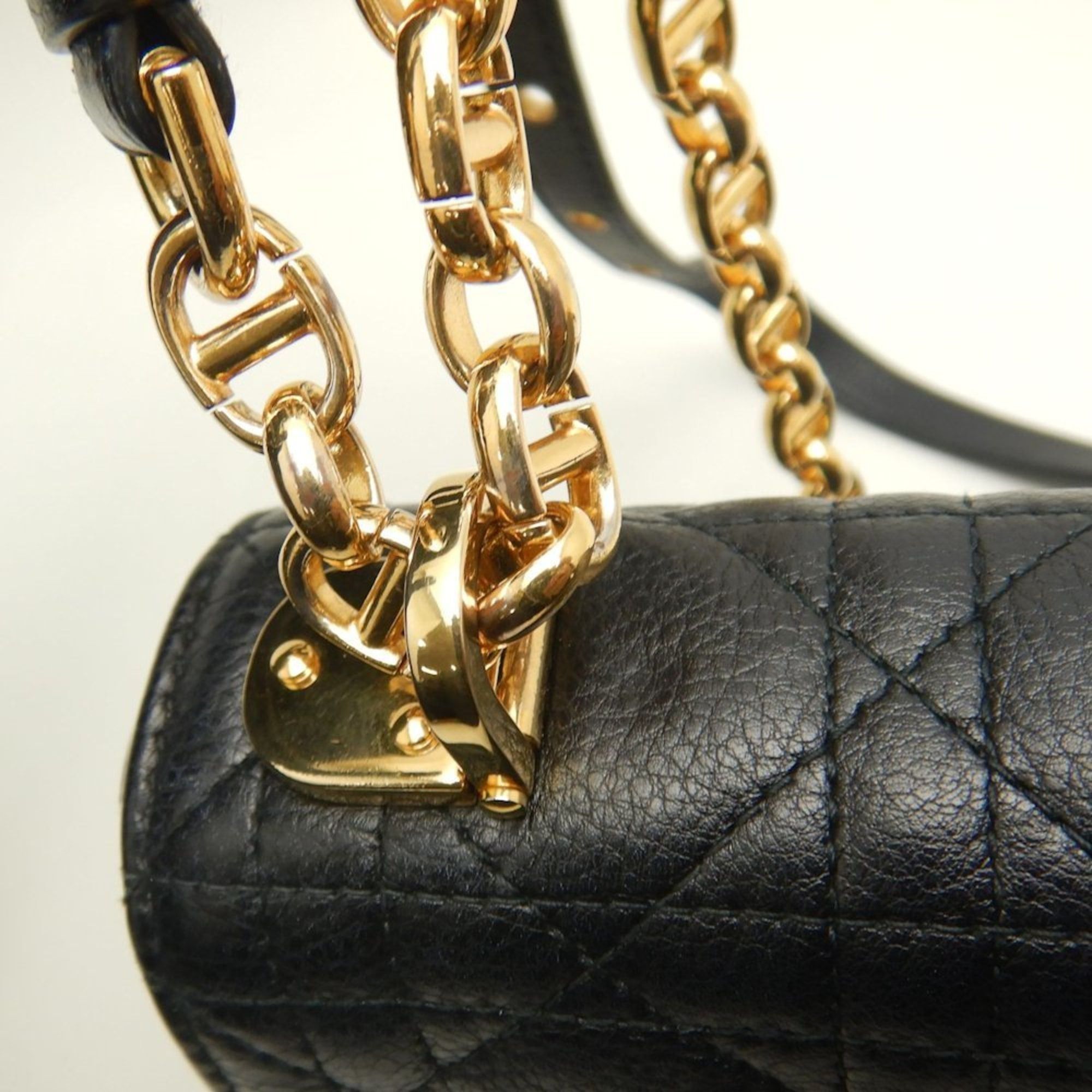 Dior Christian Dior Caro Medium Cannage Shoulder Bag M9242UWHC Black Women's 253615 Size ONE SIZE - 12 Thumbnail