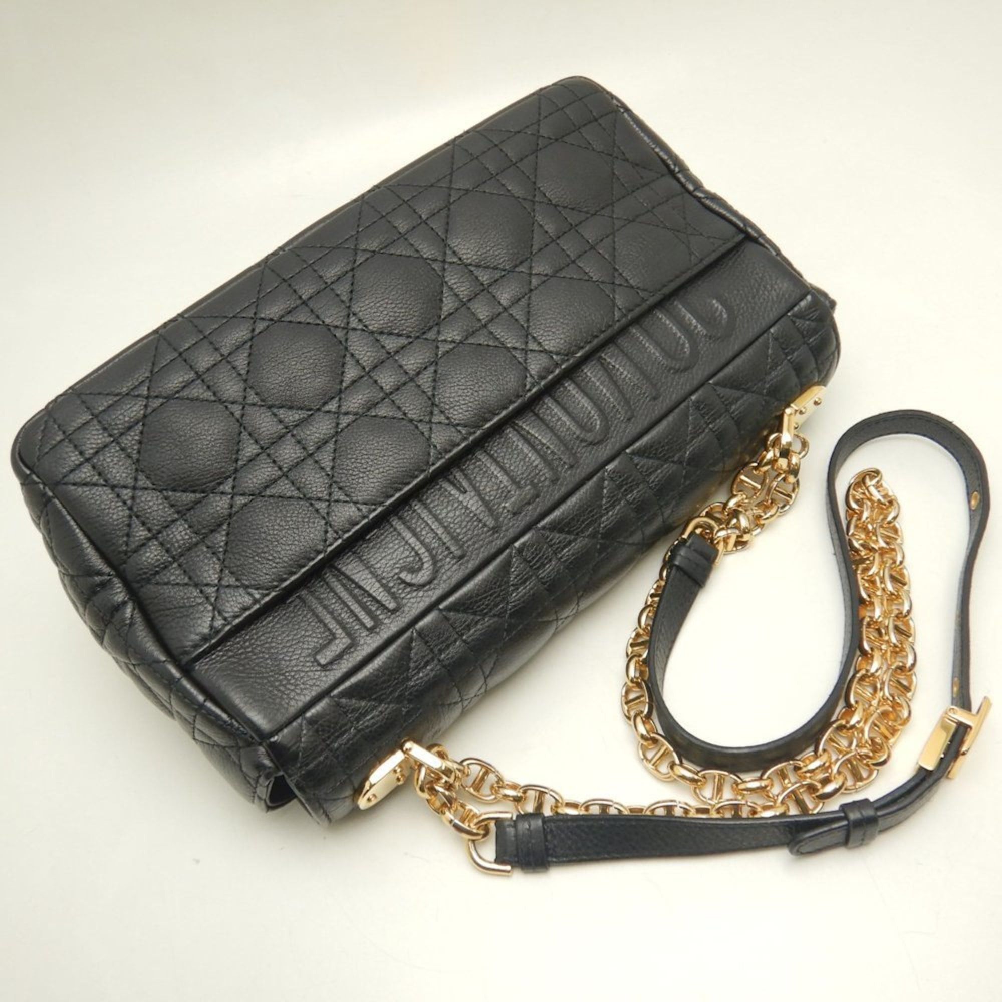 Dior Christian Dior Caro Medium Cannage Shoulder Bag M9242UWHC Black Women's 253615 Size ONE SIZE - 4 Thumbnail