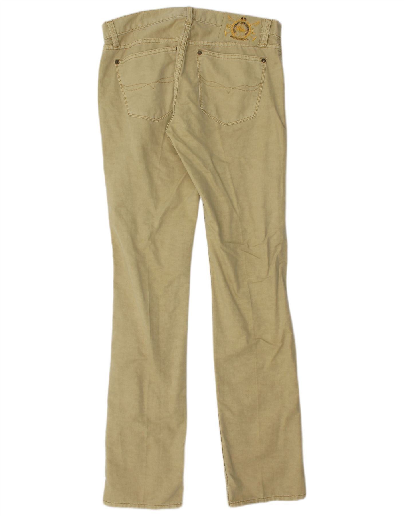 Ralph Lauren Womens Slim Casual Trousers W29 L34 Beige Cotton Size 42" / US 20 - 2 Thumbnail