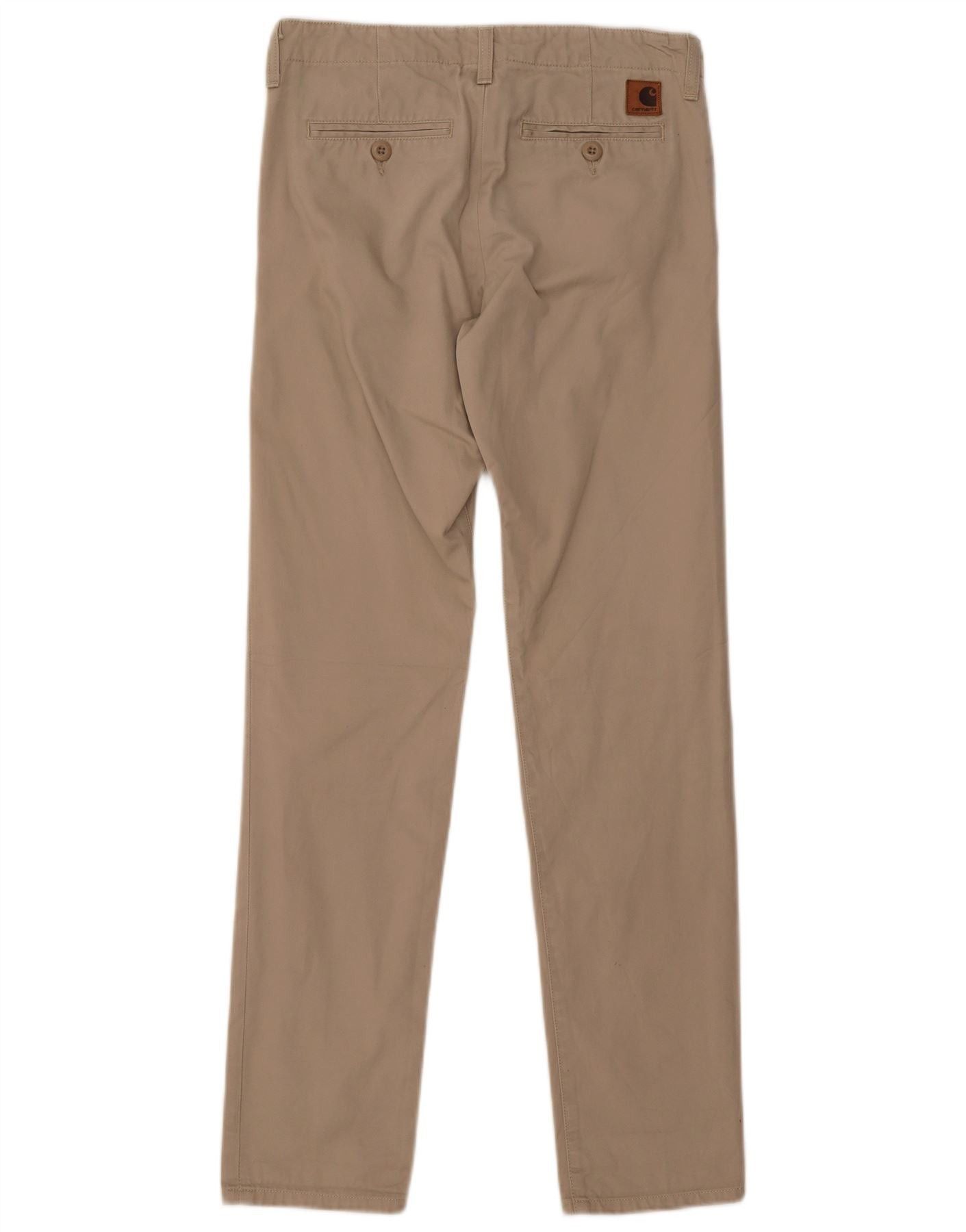 Carhartt Womens Slim Chino Trousers W28 L32 Beige Cotton Size 24" / US 00 / IT 34 - 2 Thumbnail