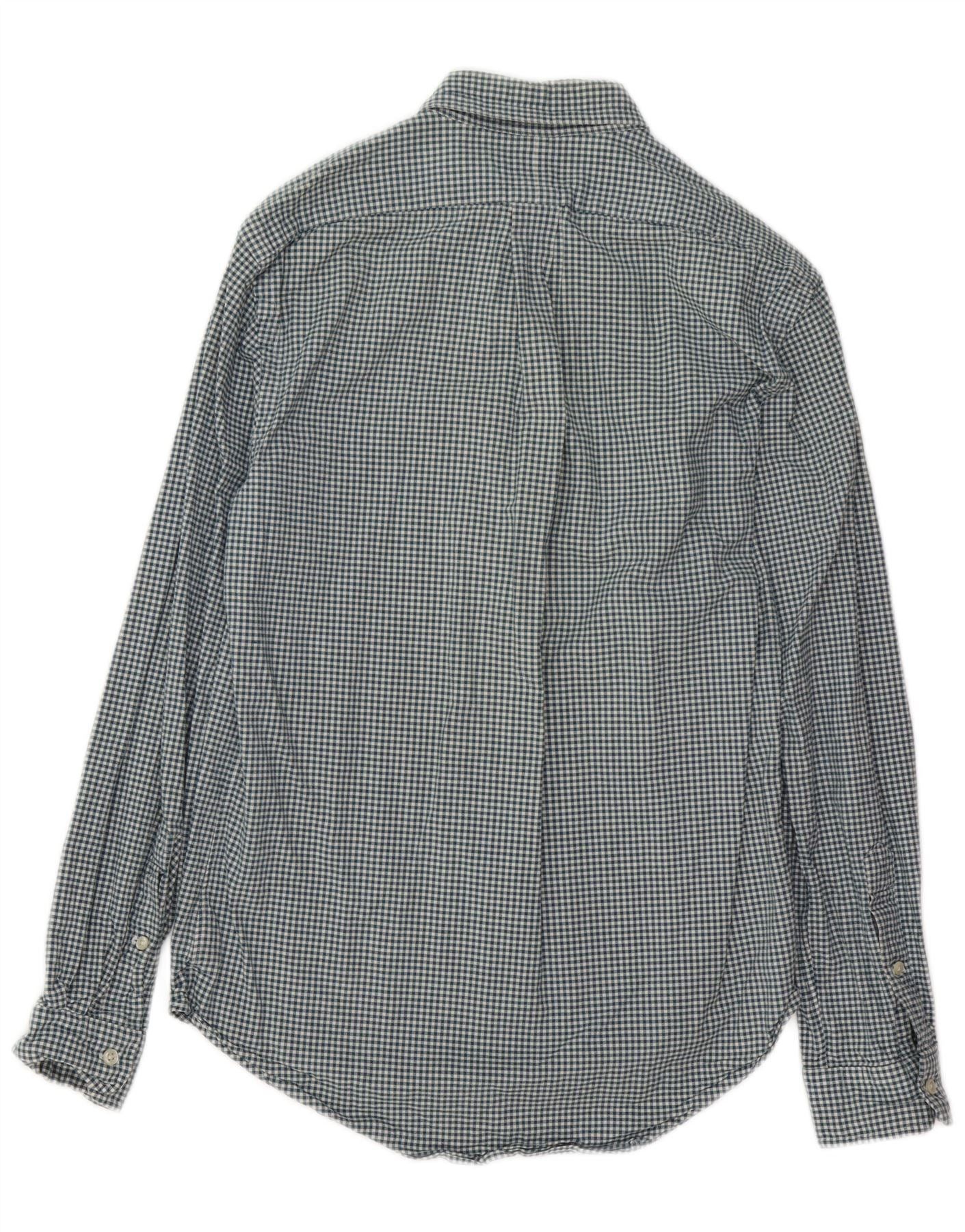 Polo Ralph Lauren Mens Stretch Oxford Flannel Shirt Medium Blue Gingham Size US M / EU 48-50 / 2 - 2 Thumbnail