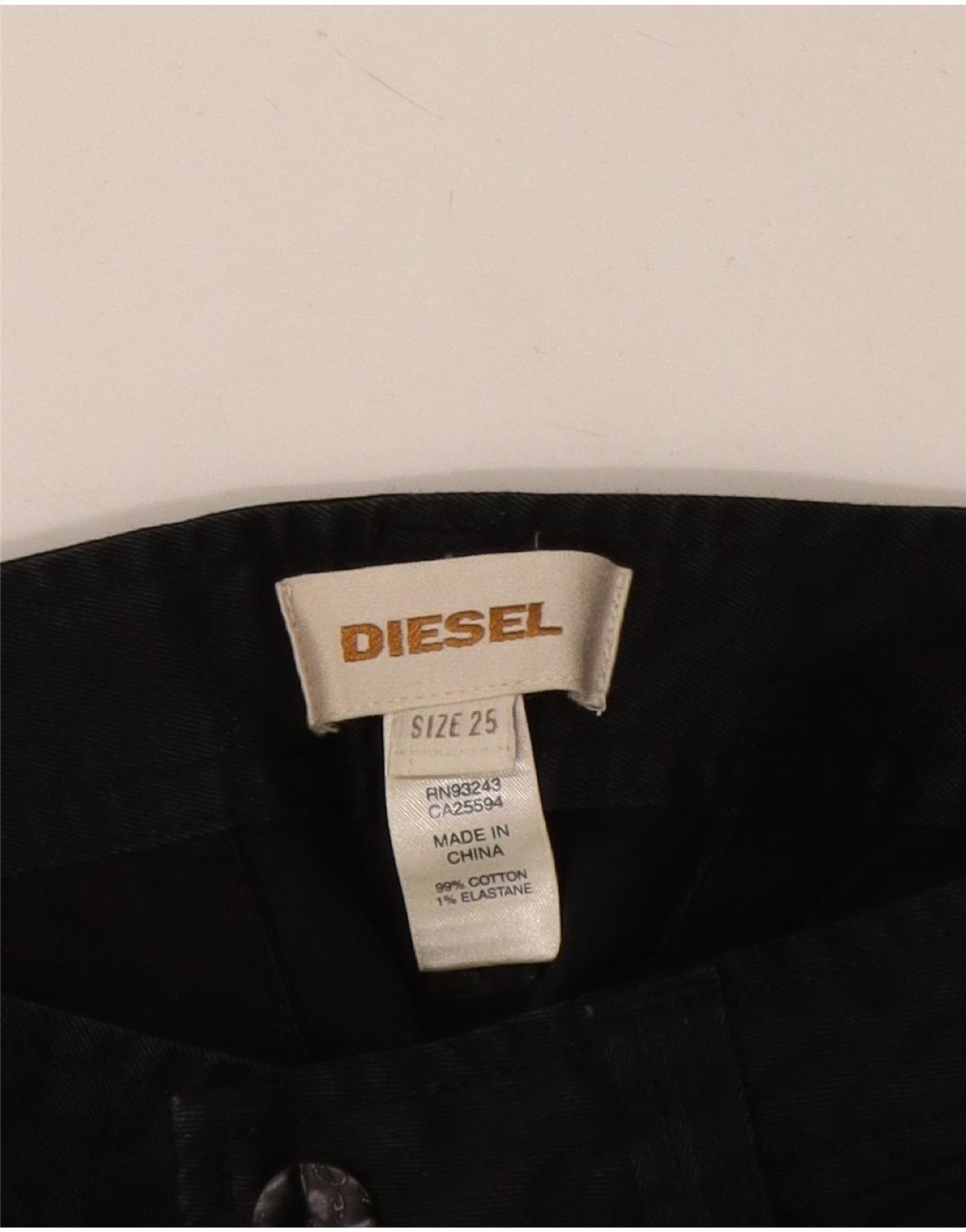 Diesel Womens Straight Chino Trousers W25 L32 Navy Blue Cotton Size 42" / US 20 - 3 Thumbnail