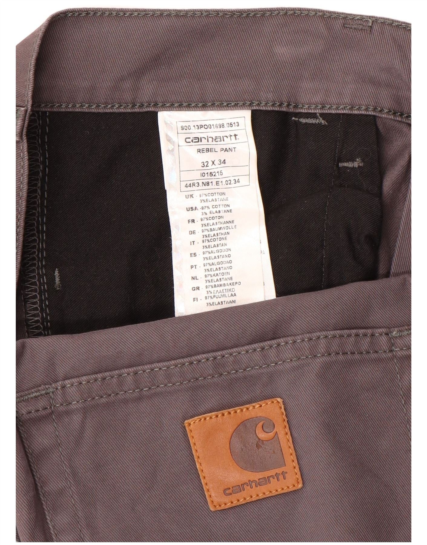 Carhartt Mens Slim Casual Trousers W32 L34 Grey Cotton Size US 32 / EU 48 - 3 Thumbnail